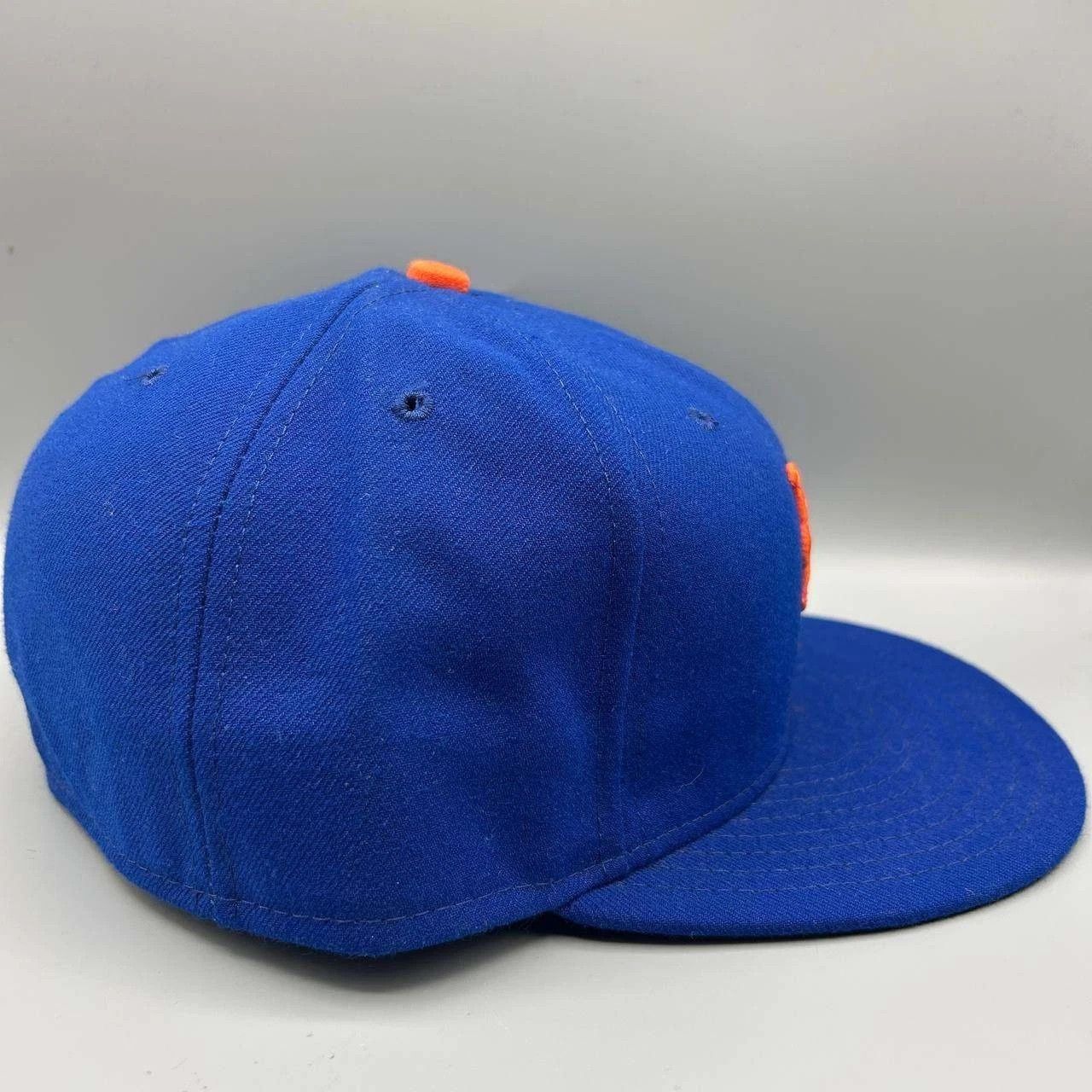New Era New York Mets Hat Men 7 5/8 Blue Black Embroidered Fitted Size ONE SIZE - 8 Thumbnail