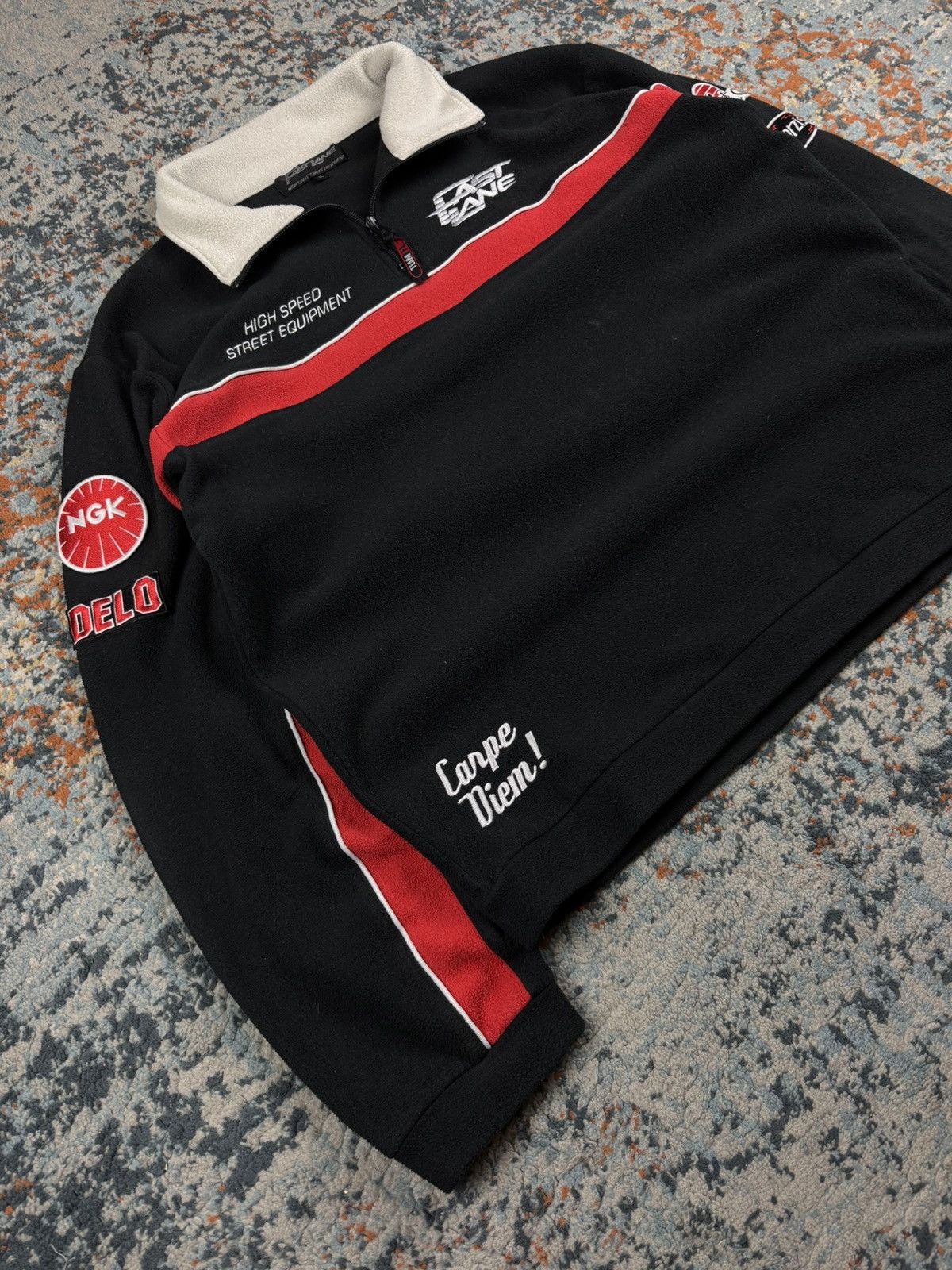 Vintage Vintage 90s Fast Lane racing style fleece sherpa quartezip Size US XL / EU 56 / 4 - 3 Thumbnail