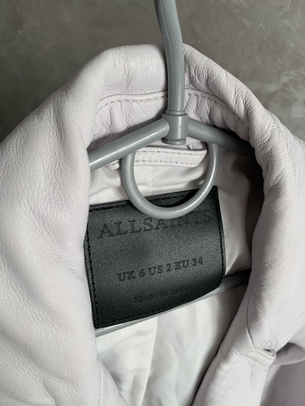 Allsaints AllSaints Leather Dalby Biker Crop White Jacket sz US2/EU34 Size XS / US 0-2 / IT 36-38 - 8 Thumbnail