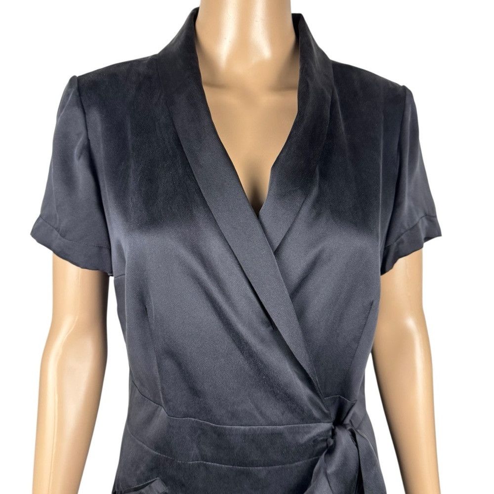Baldwin Baldwin 100% Silk Black Short Sleeve Wrap Dress Size M Size M / US 6-8 / IT 42-44 - 5 Thumbnail
