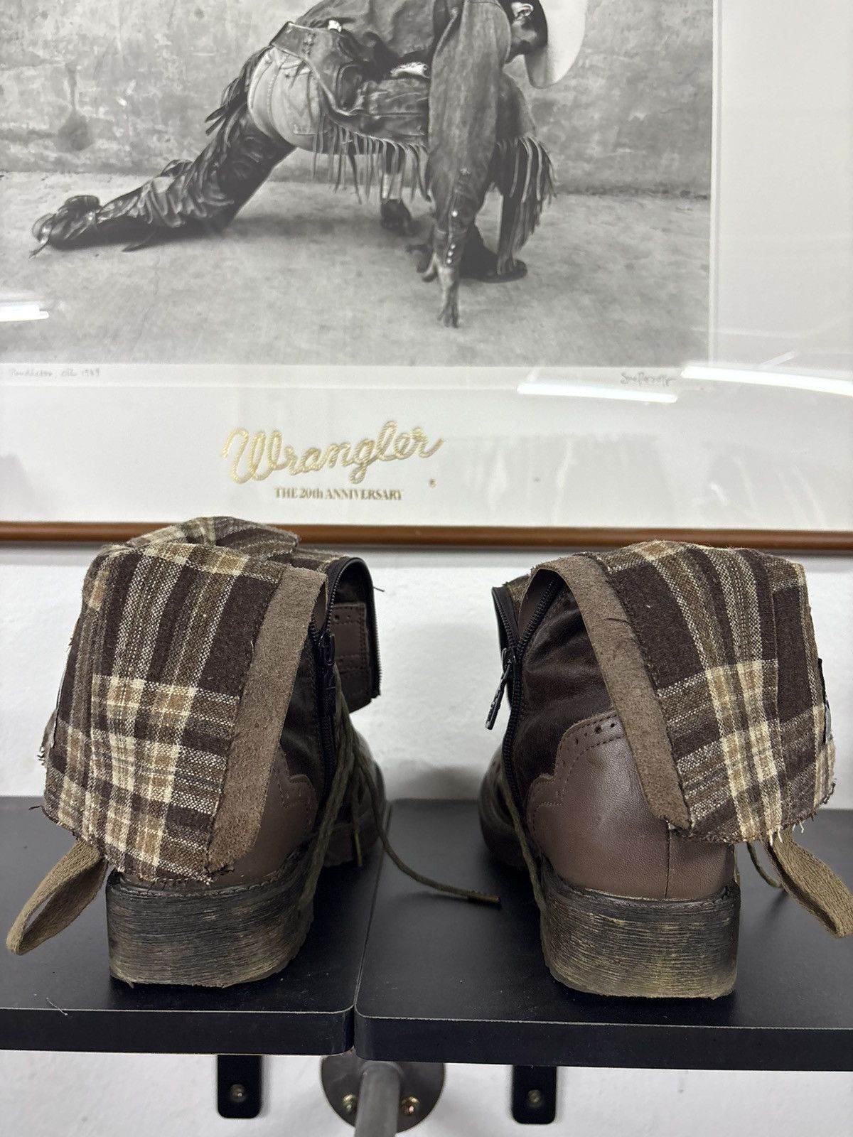 Alfredo Bannister Yosuke Dirk Bikkembergs style lace trough heel leather boots Size US 7.5 / EU 40-41 - 4 Thumbnail