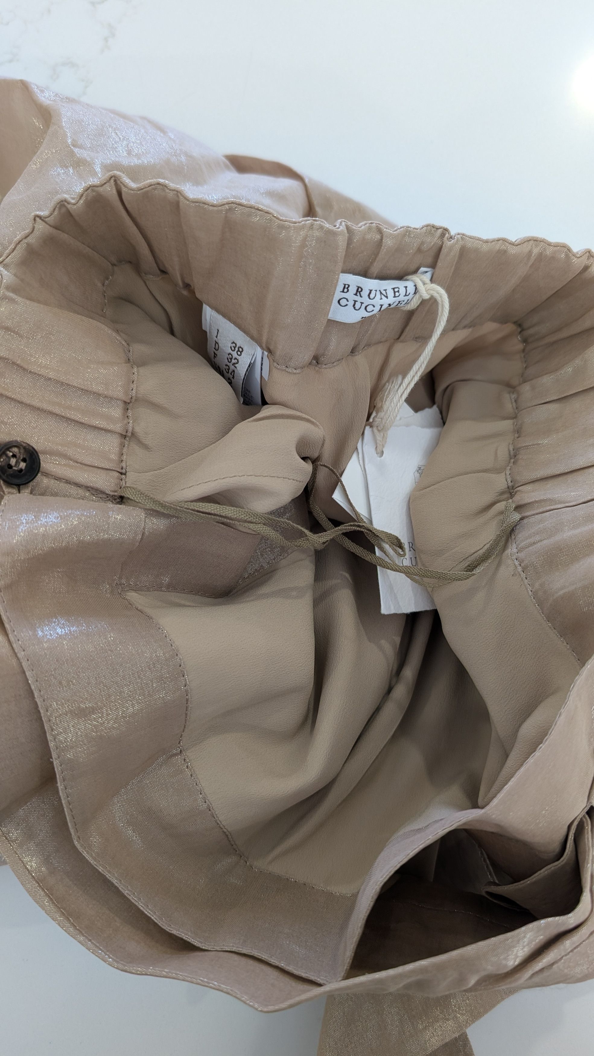 Brunello Cucinelli Brunello Cucinelli Gold Coated Cotton Wrap Skirt IT 38 Size 26" / US 2 / IT 38 - 9 Thumbnail