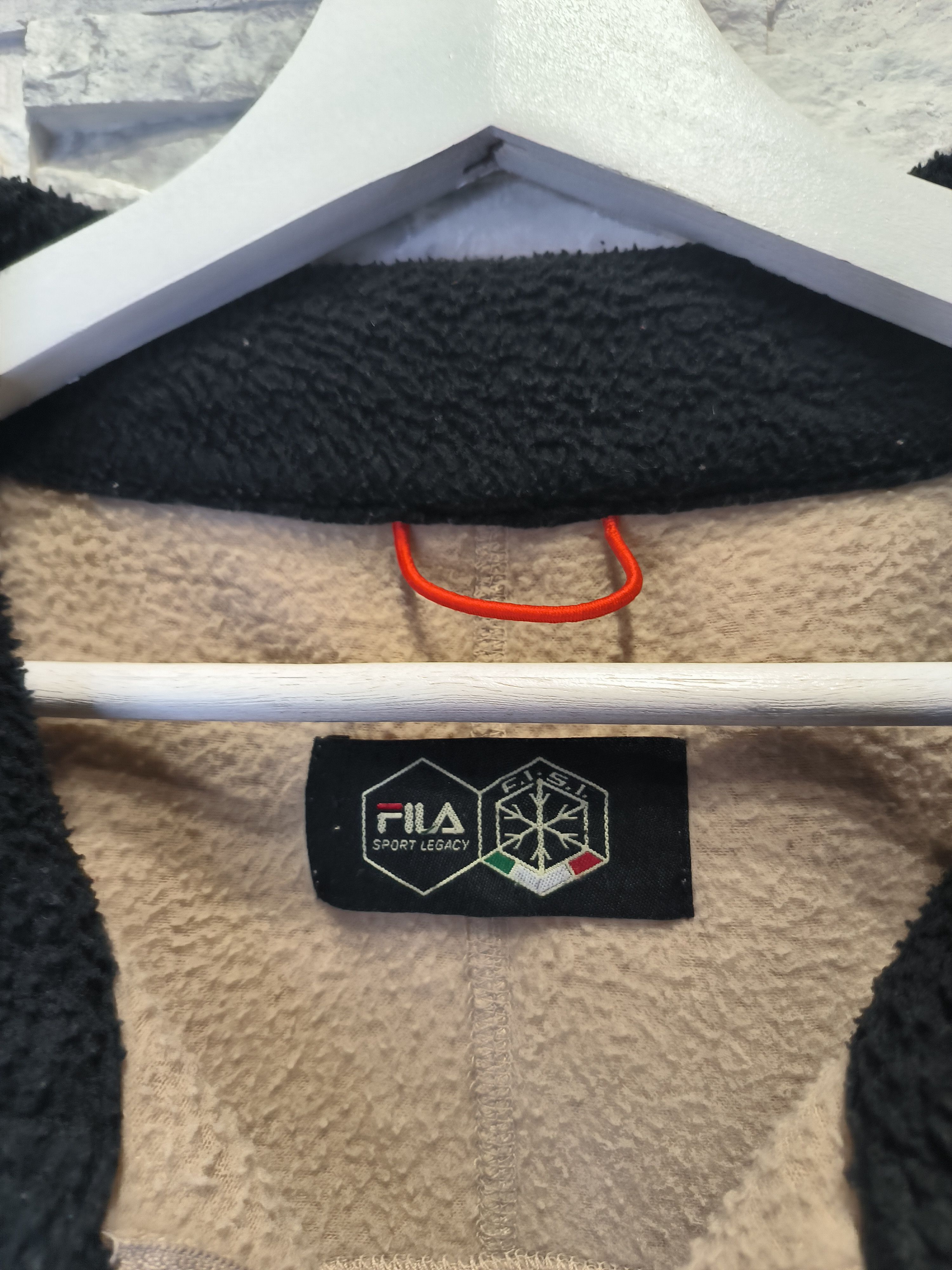Fila × Vintage Vintage Fila Sport Legacy Beige Zip Fleece Sweatshirt Size US XL / EU 56 / 4 - 4 Thumbnail