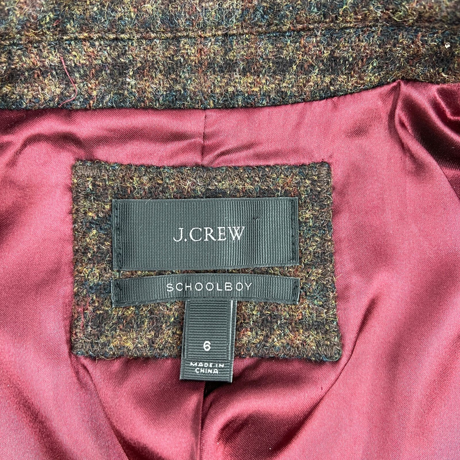 J.Crew J. Crew School Boy Wool Blazer Brown Plaid Houndstooth Size M / US 6-8 / IT 42-44 - 3 Thumbnail