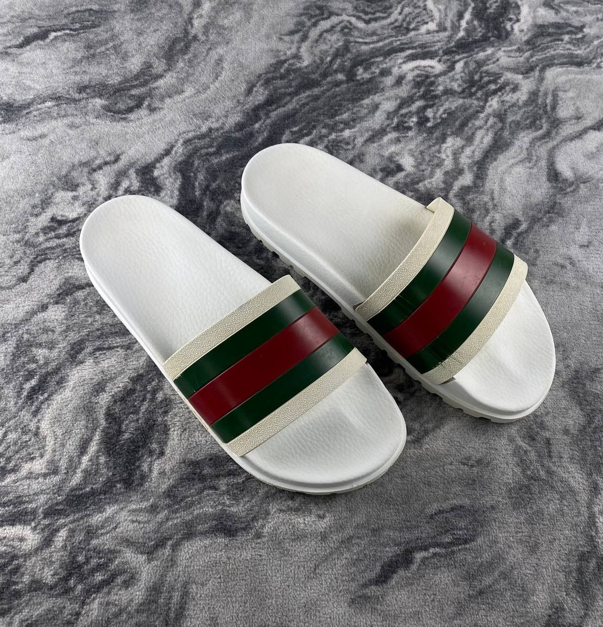Gucci Gucci Web Slide Sandal Men Size 12 White Size US 12 / EU 45 - 1 Thumbnail