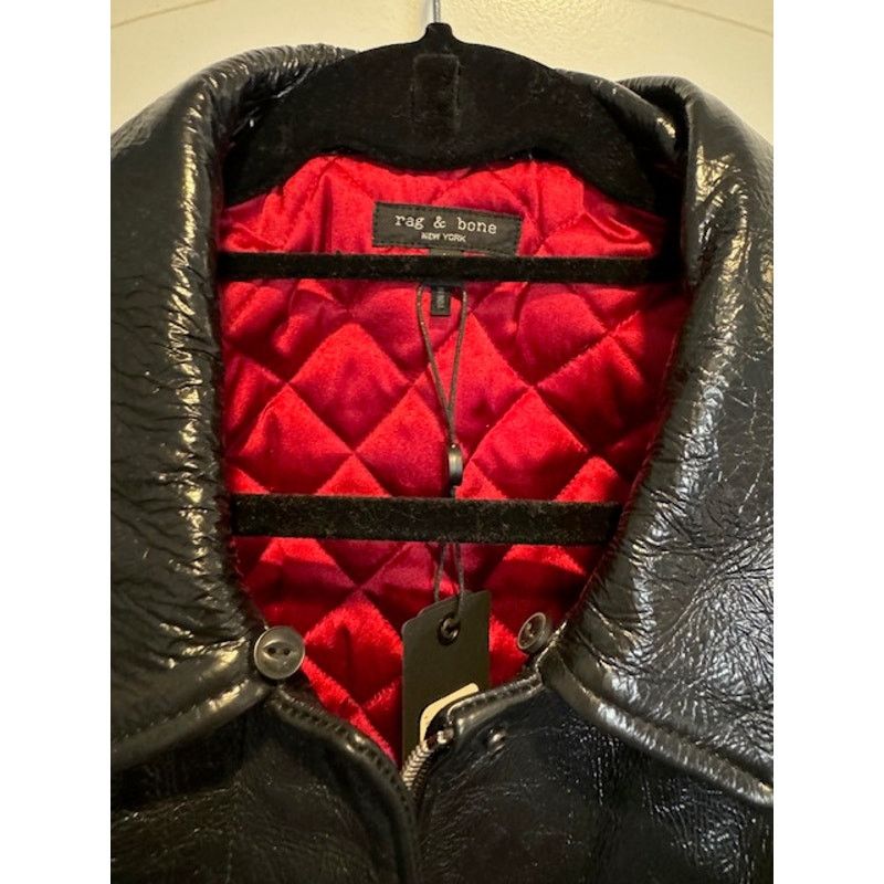 Rag & Bone Rag & Bone Colton Leather Jacket Removable Shearling Collar Size L / US 10 / IT 46 - 15 Thumbnail