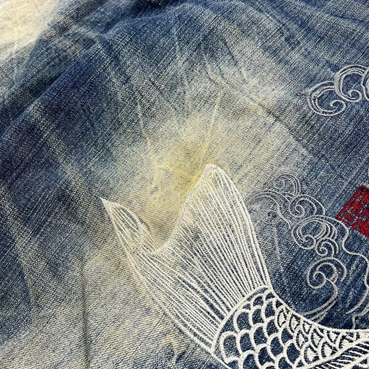 Karakuri Tamashii Karakuri Embroidered Koi Japanese Denim Jeans - Waist 36 Size US 36 / EU 52 - 5 Thumbnail