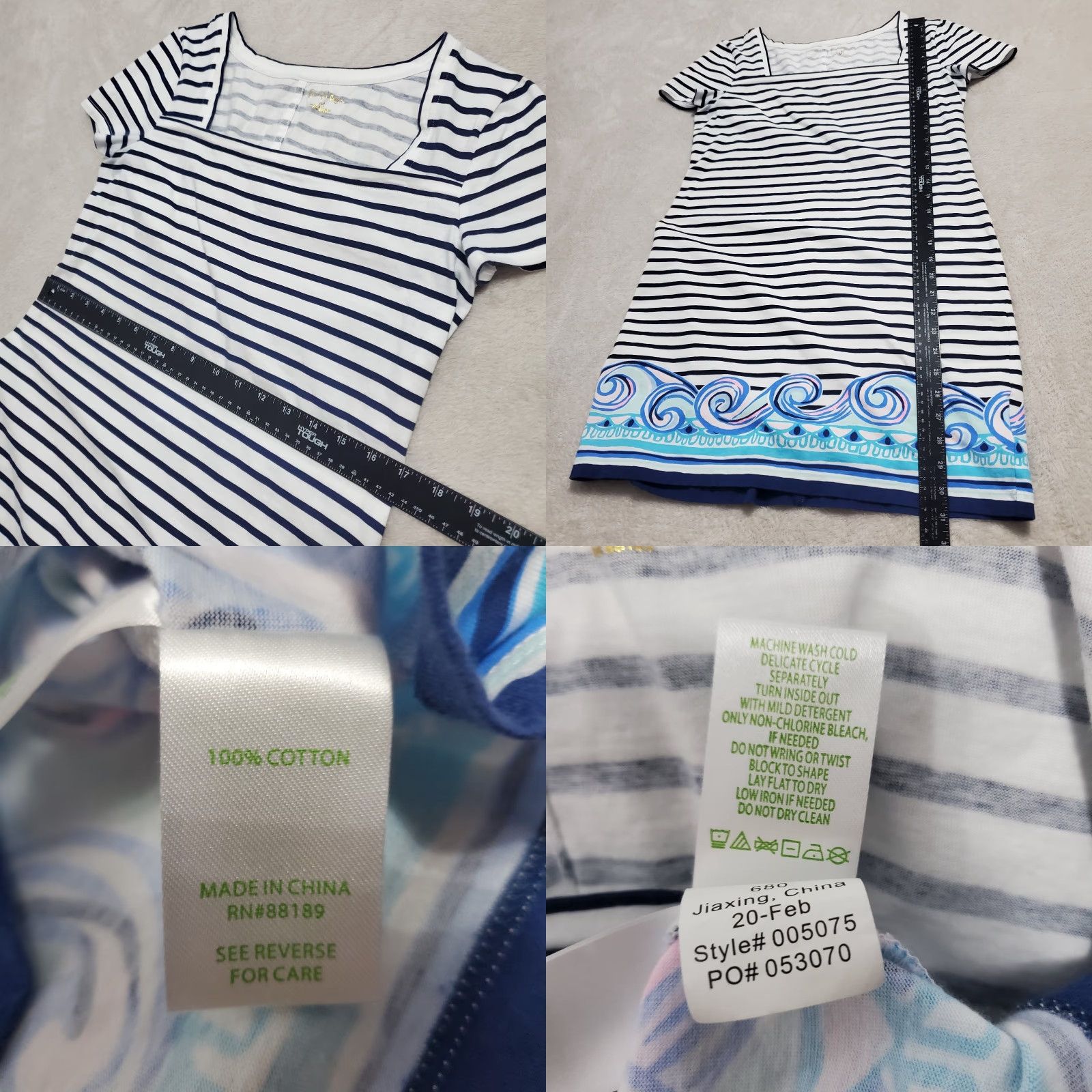 Lilly Pulitzer Lilly Pulitzer T-Shirt Dress Women M White Navy Blue Striped Coastal Beachy FLAW dress Size M / US 6-8 / IT 42-44 - 8 Thumbnail