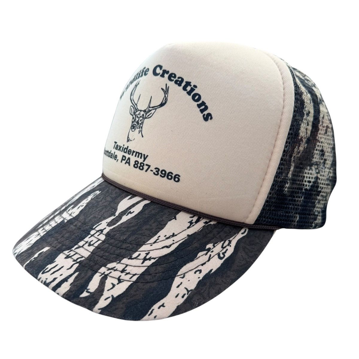 Vintage vintage camo deer graphic country trucker hat Size ONE SIZE - 7 Thumbnail