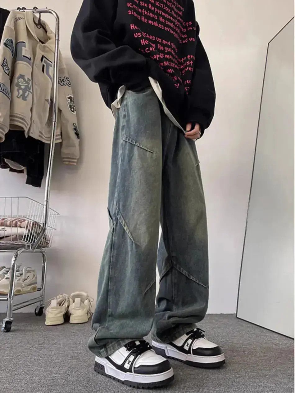 Japanese Brand Retro washed pleated wide leg jeans Size US 32 / EU 48 - 6 Thumbnail