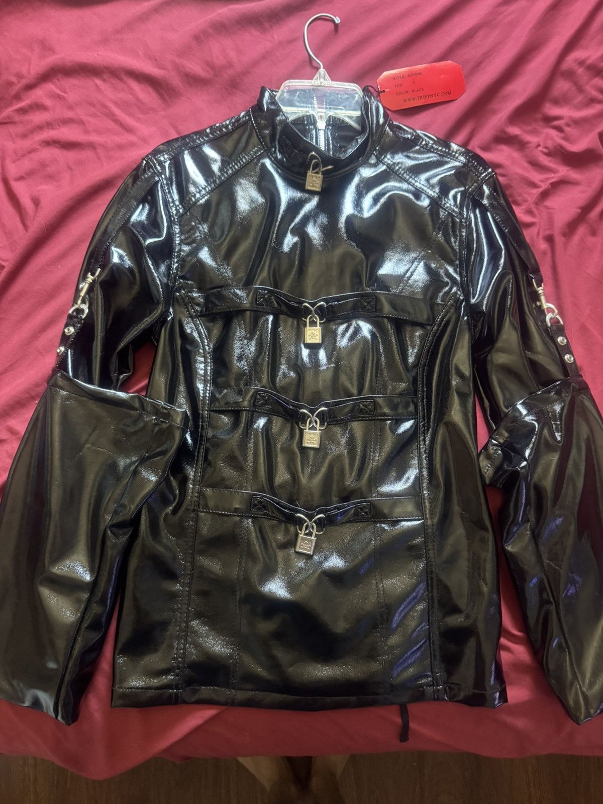 PVC VINYL BONDAGE LOCK JACKET
