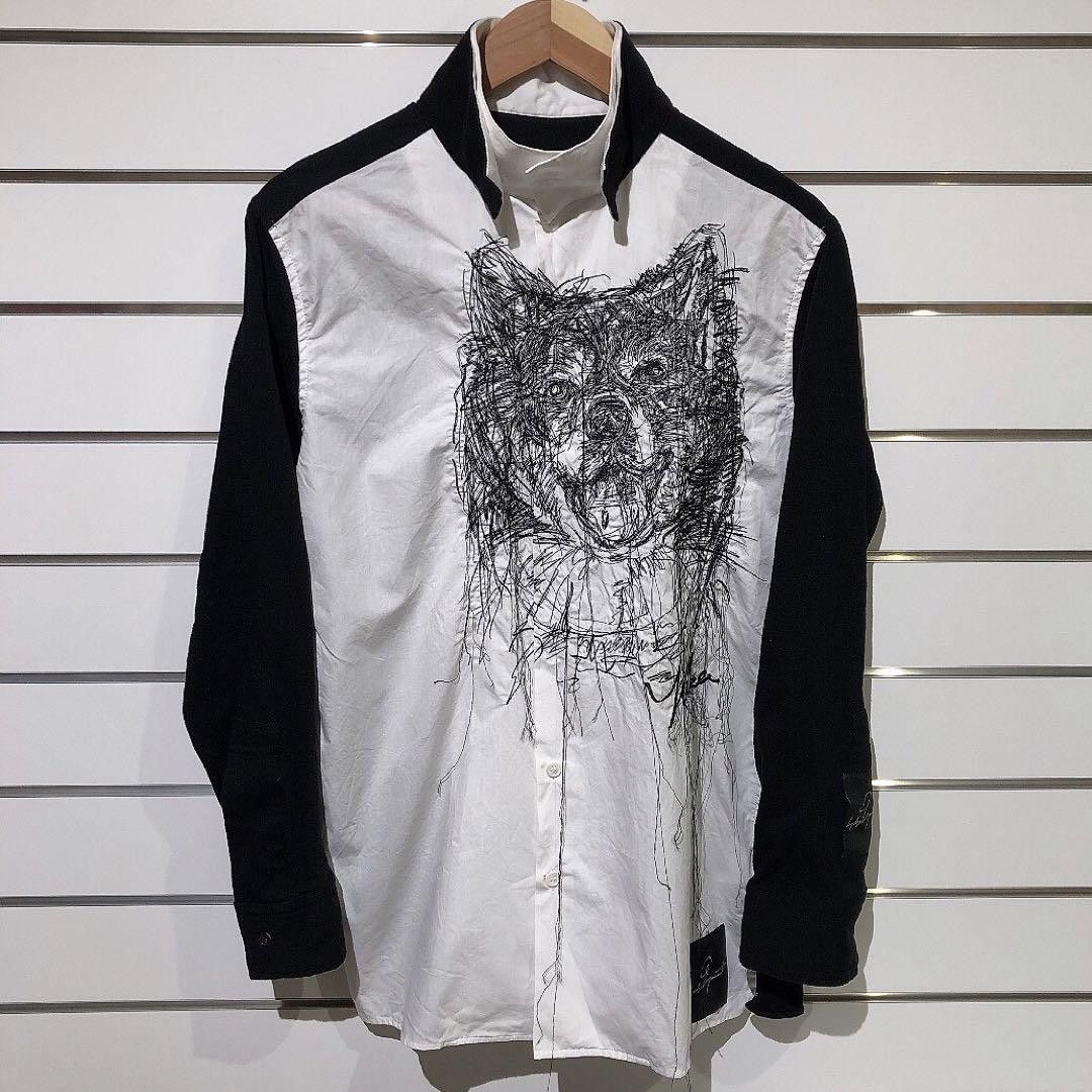 Yohji Yamamoto POUR HOMME Yohji's dog drawing shirts HC-B60-823 Size US L / EU 52-54 / 3 - 1 Thumbnail