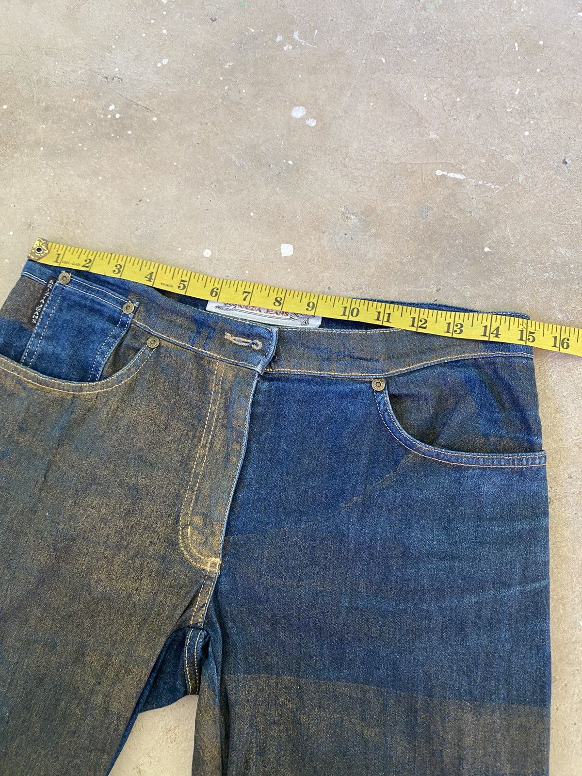 Krizia Uomo Krizia Jeans Cropped Patchwork Wash Denim Size US 30 / EU 46 - 14 Thumbnail