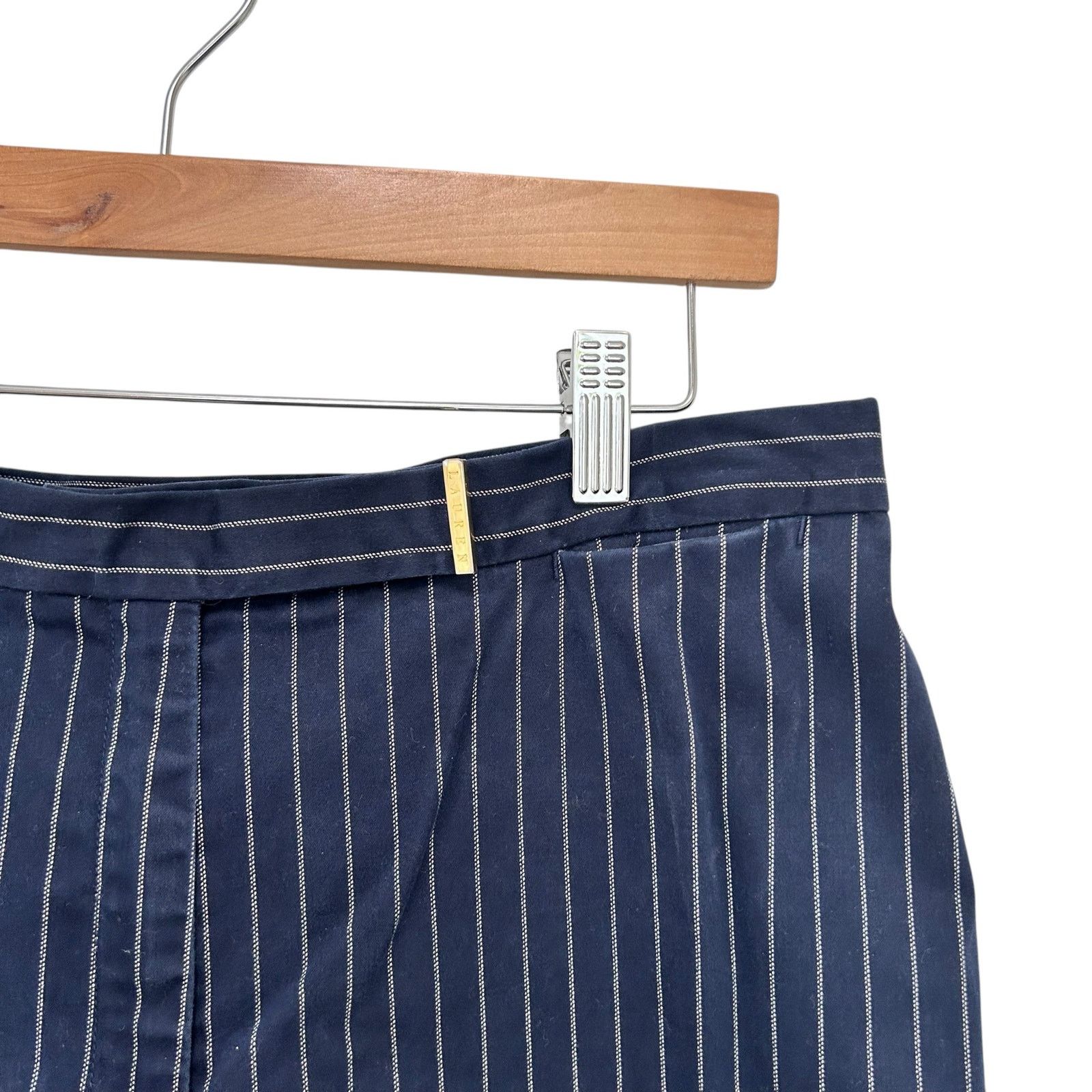Ralph Lauren Lauren Ralph Lauren Navy Blue Striped Dress Pants Sz 12 Size 34" / US 12 / IT 48 - 3 Thumbnail