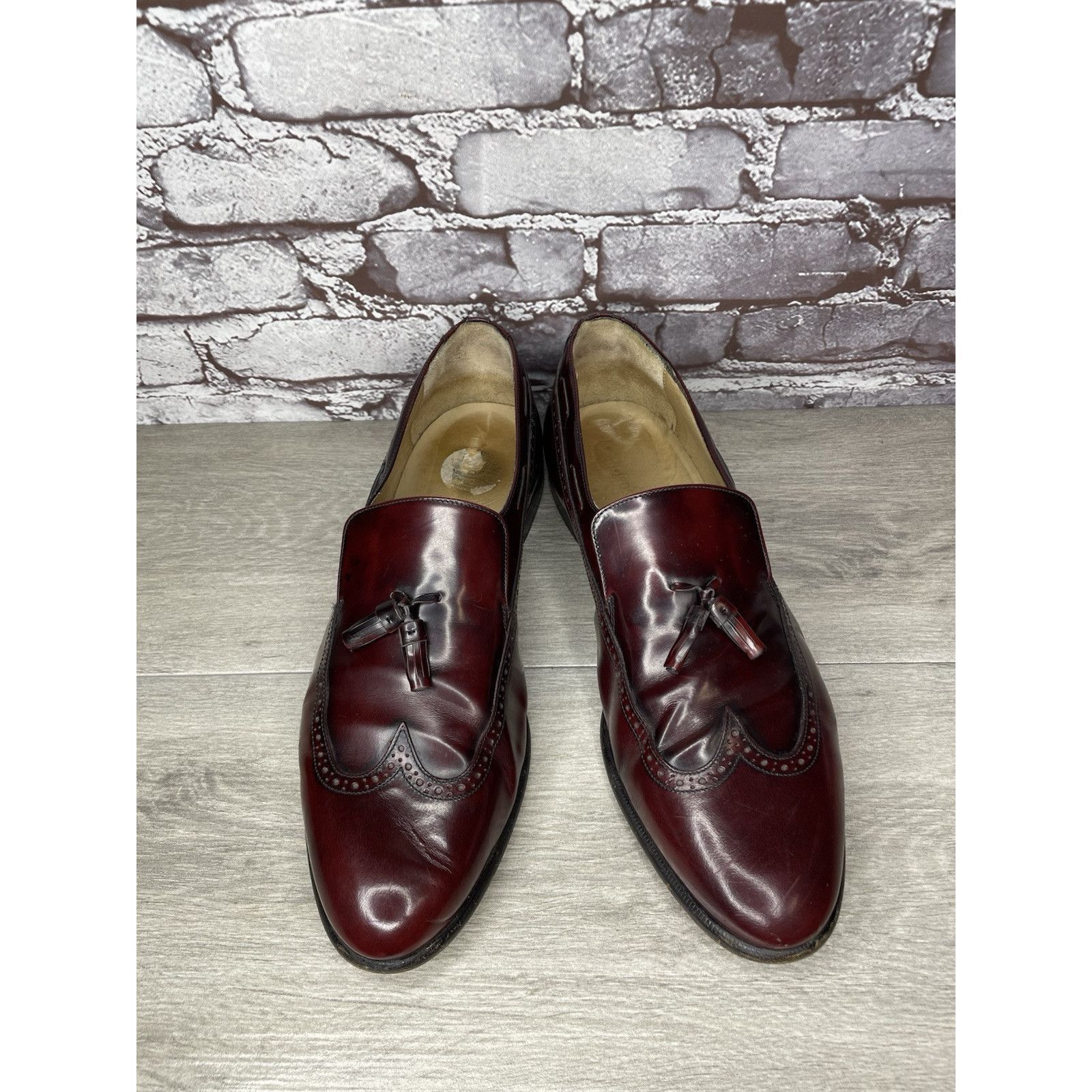 Nordstrom Nordstrom Burgundy Leather Wingtip Tassel Loafers Dress Shoe Size US 14 / EU 47 - 9 Thumbnail