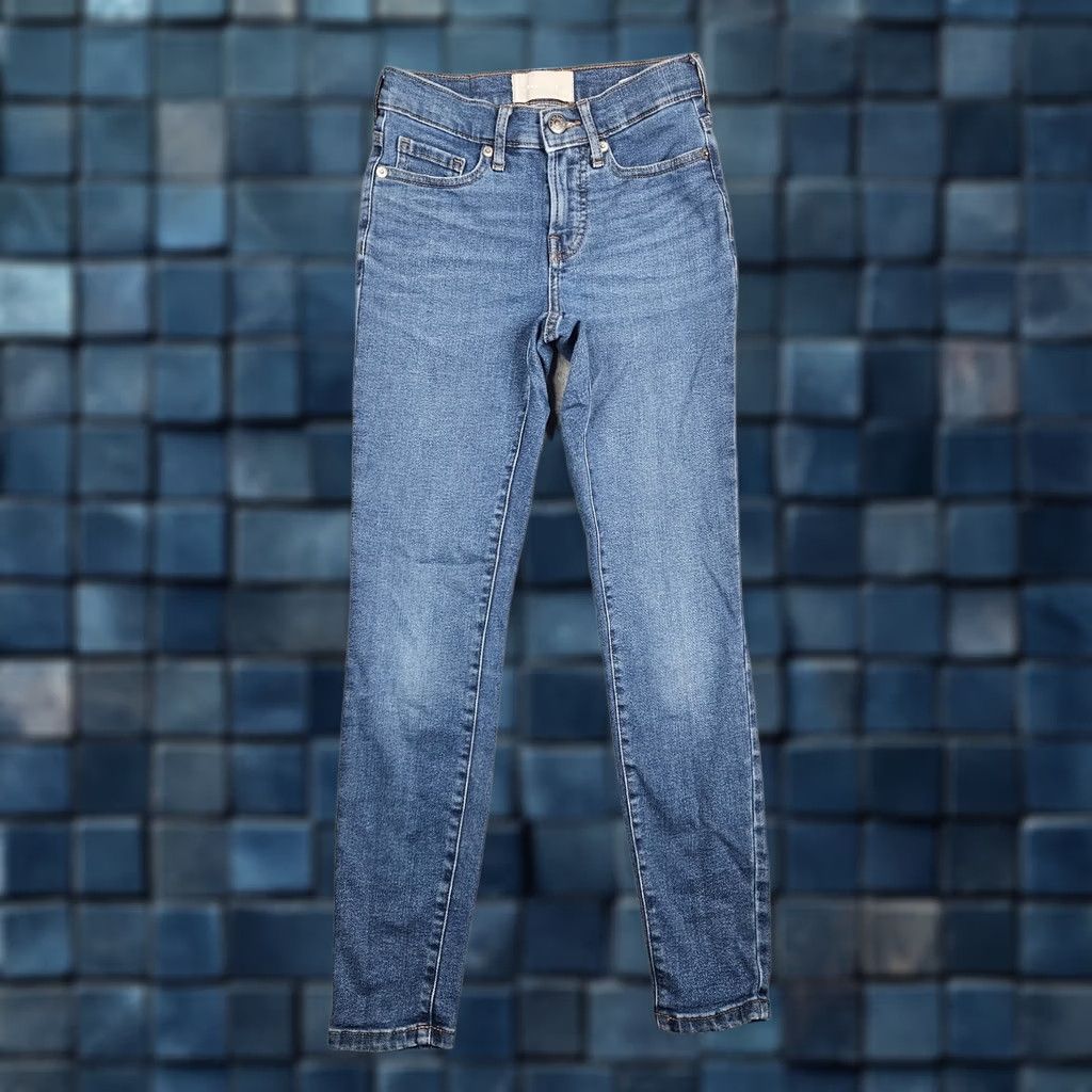 Everlane Everlane Jeans Ankle Regular 25 Blue Denim Cotton Polyester Spandex Women's Casual Slim Fit Mid Rise VINTAGE? Wait not vintage not needed Size 42" / US 20 - 1 Thumbnail