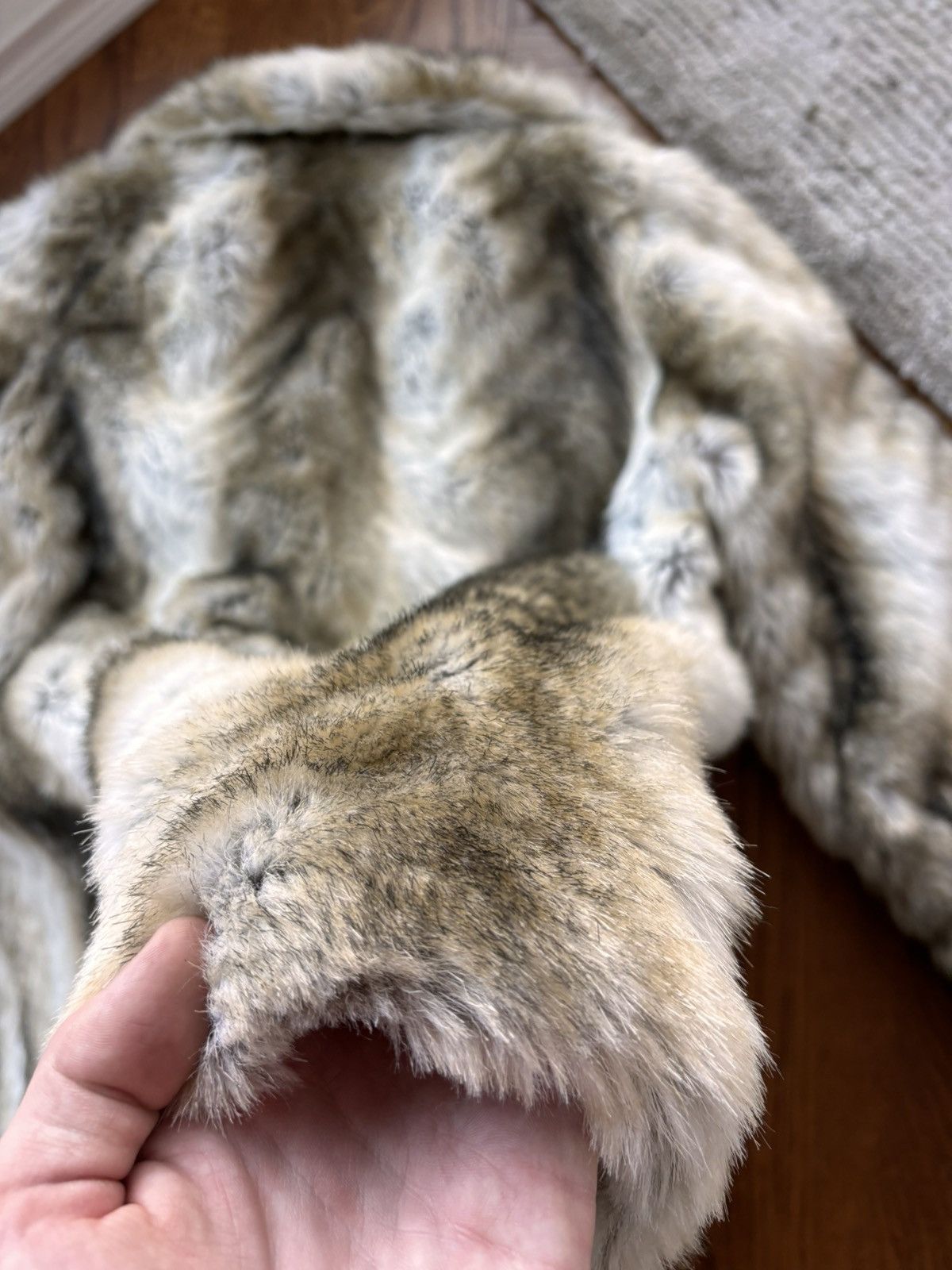 Sears × Vintage Vintage Faux Fur Coat Tissavel France 70s 60s Fox Lynx Vegan Size L / US 10 / IT 46 - 12 Thumbnail