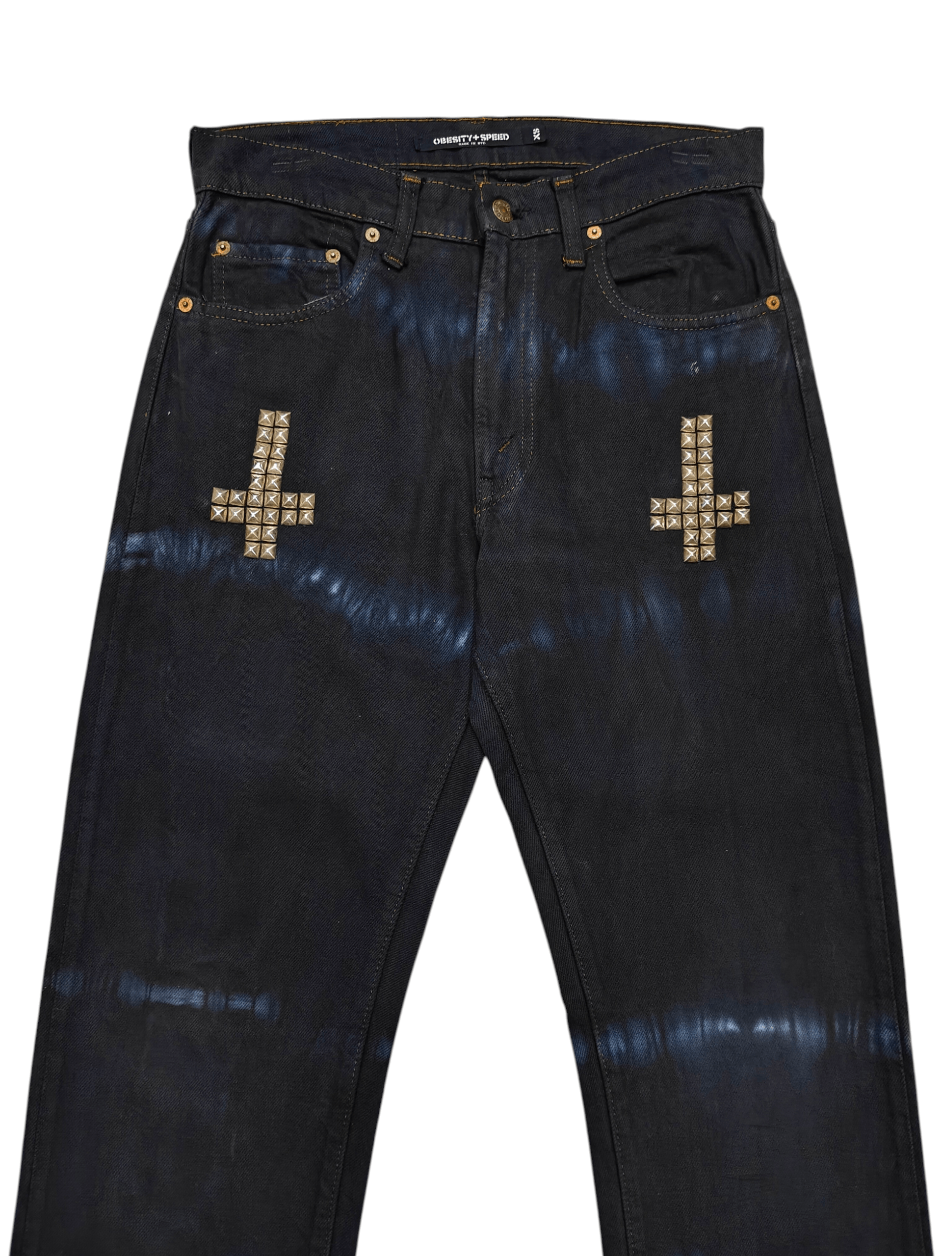 Seditionaries RARE Obesity+Speed x Levis🔥Punk Gothic Cross Studded Tiedye Size US 30 / EU 46 - 1 Thumbnail