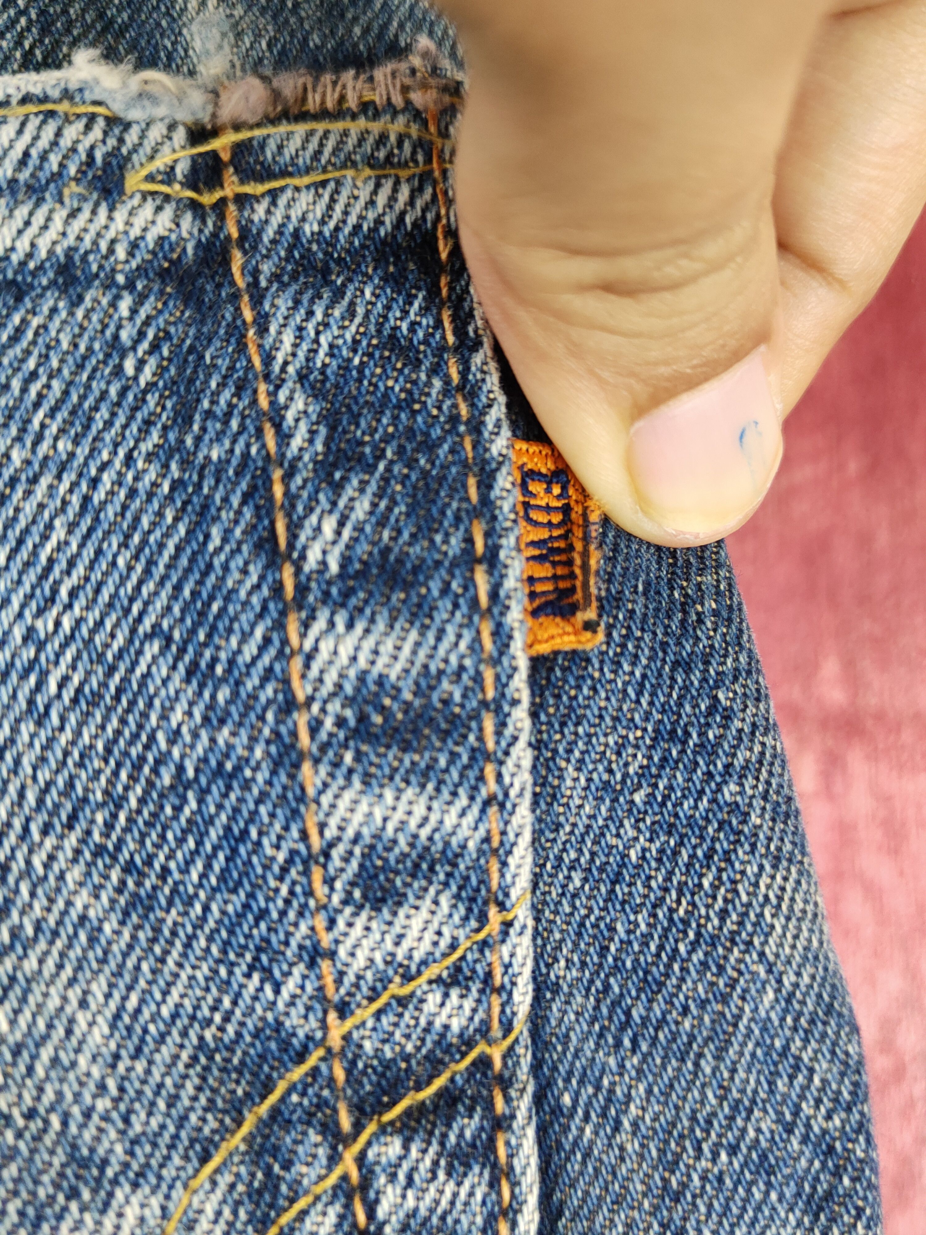 Edwin Edwin Dark Blue Faded distressed ripped jeans Denim #S1607 Size US 31 - 8 Thumbnail