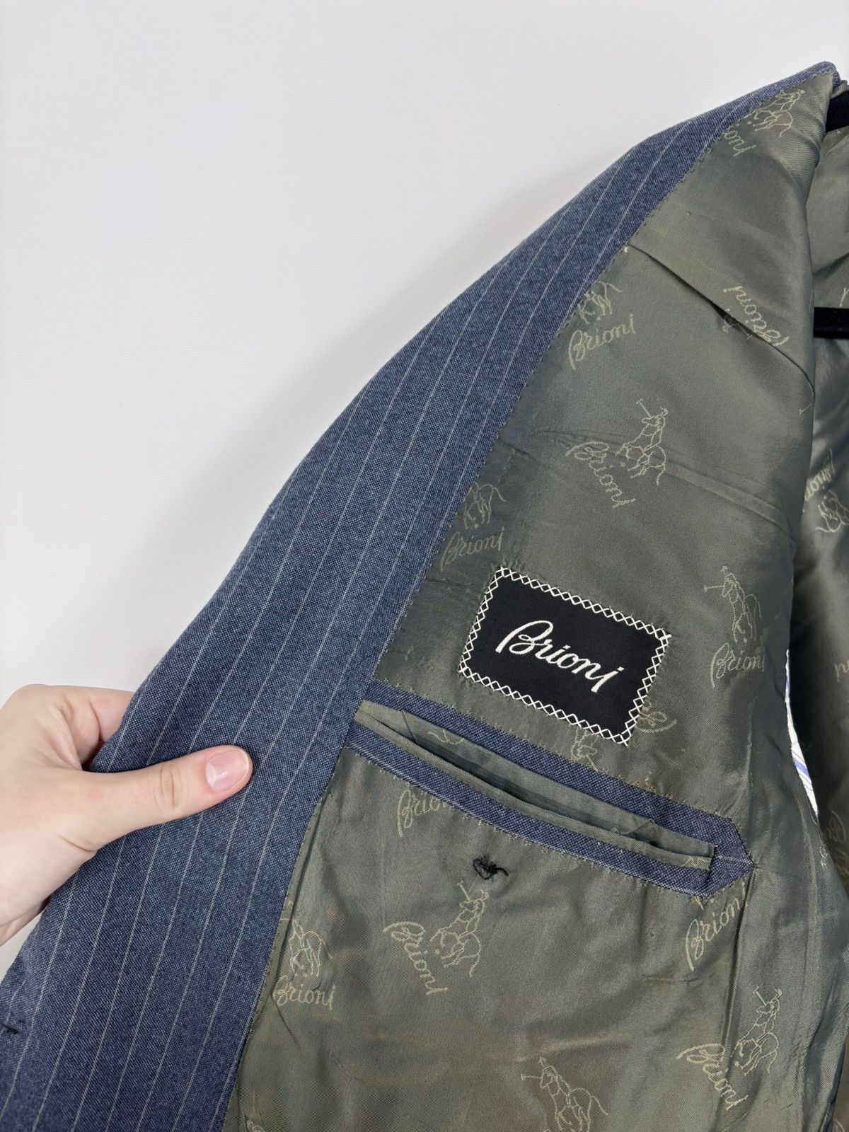 Brioni Brioni Nomentano Men’s 2-Piece Blue Pinstripe Wool Suit Size 48R - 13 Thumbnail