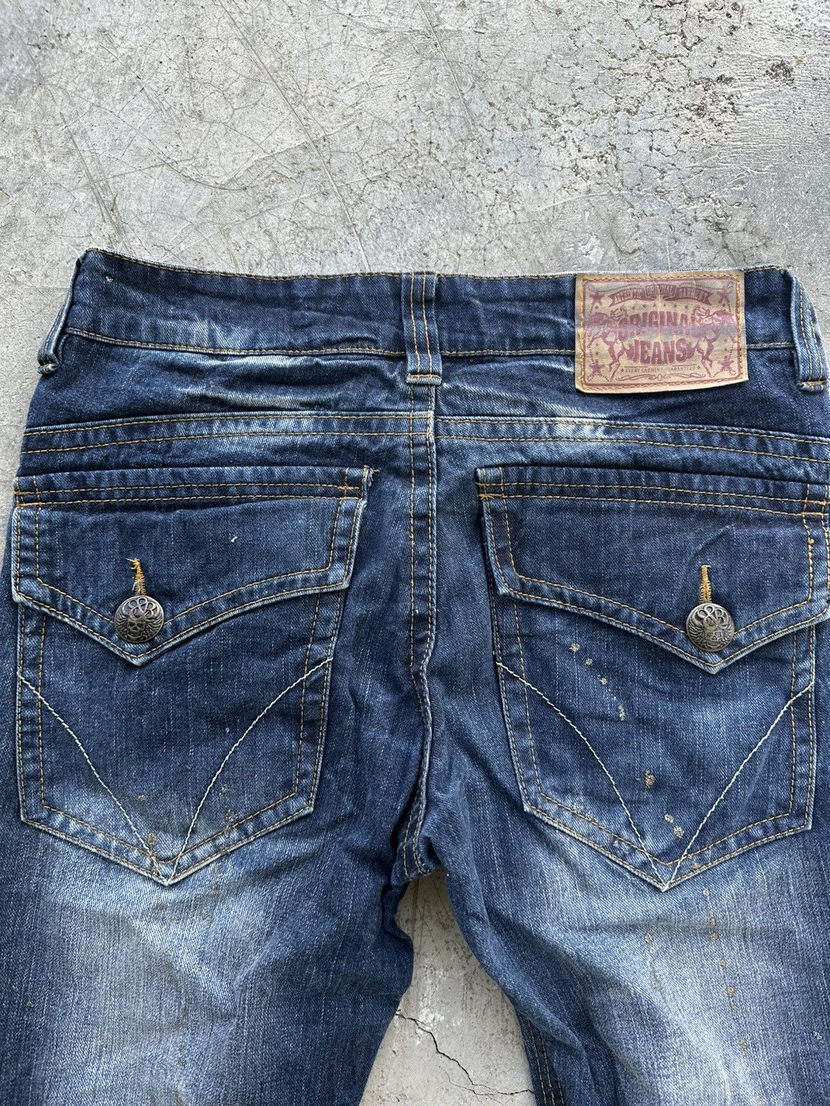 Le Grande Bleu (L.G.B.) Original Jeans Skull Flare Distressed Denim Size US 32 / EU 48 - 15 Thumbnail