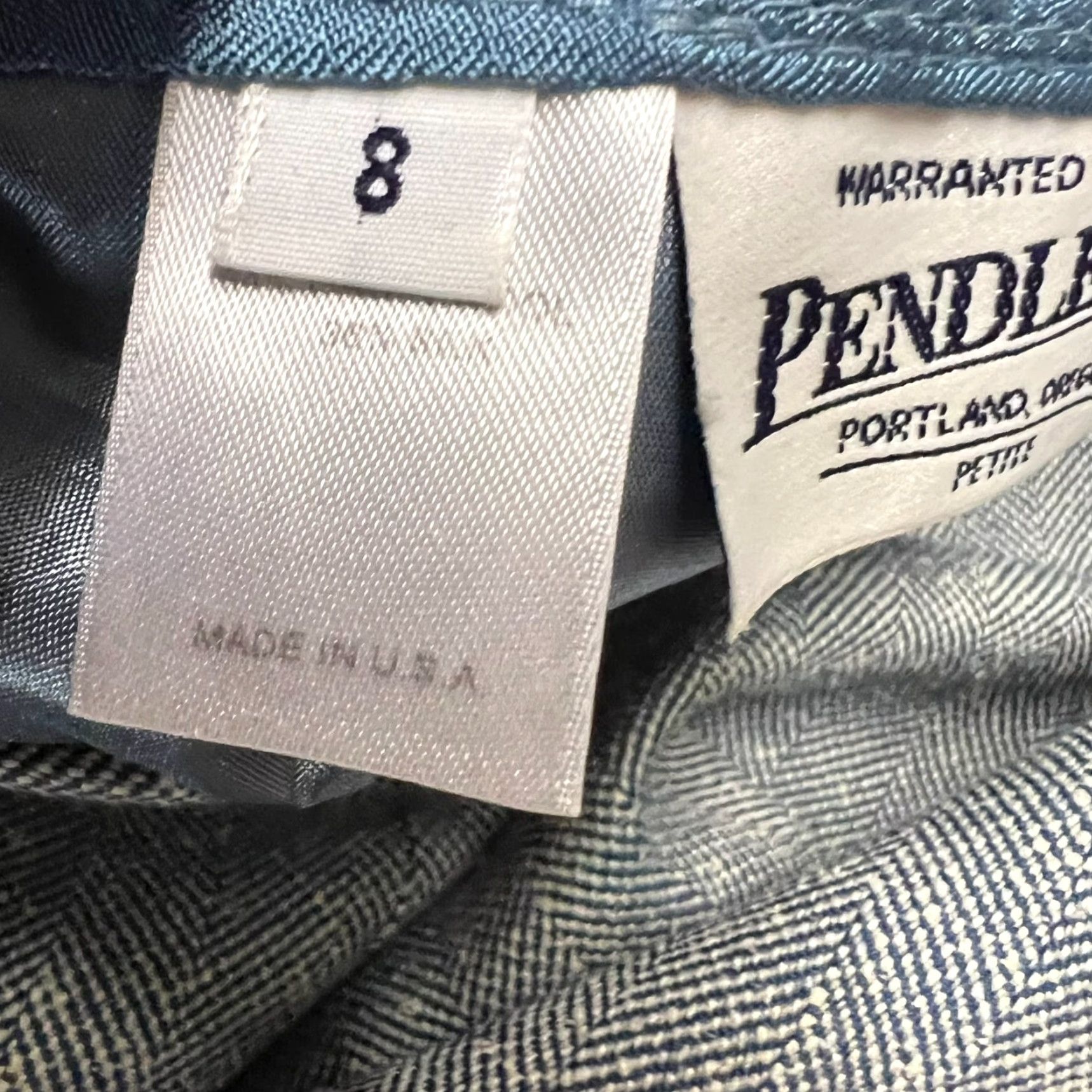 Pendleton VINTAGE Pendleton Wool Check Skirt 8P Gray/Blue High Rise Straight Pencil Womens 80s 90s Preppy Size 30" / US 8 / IT 44 - 7 Thumbnail