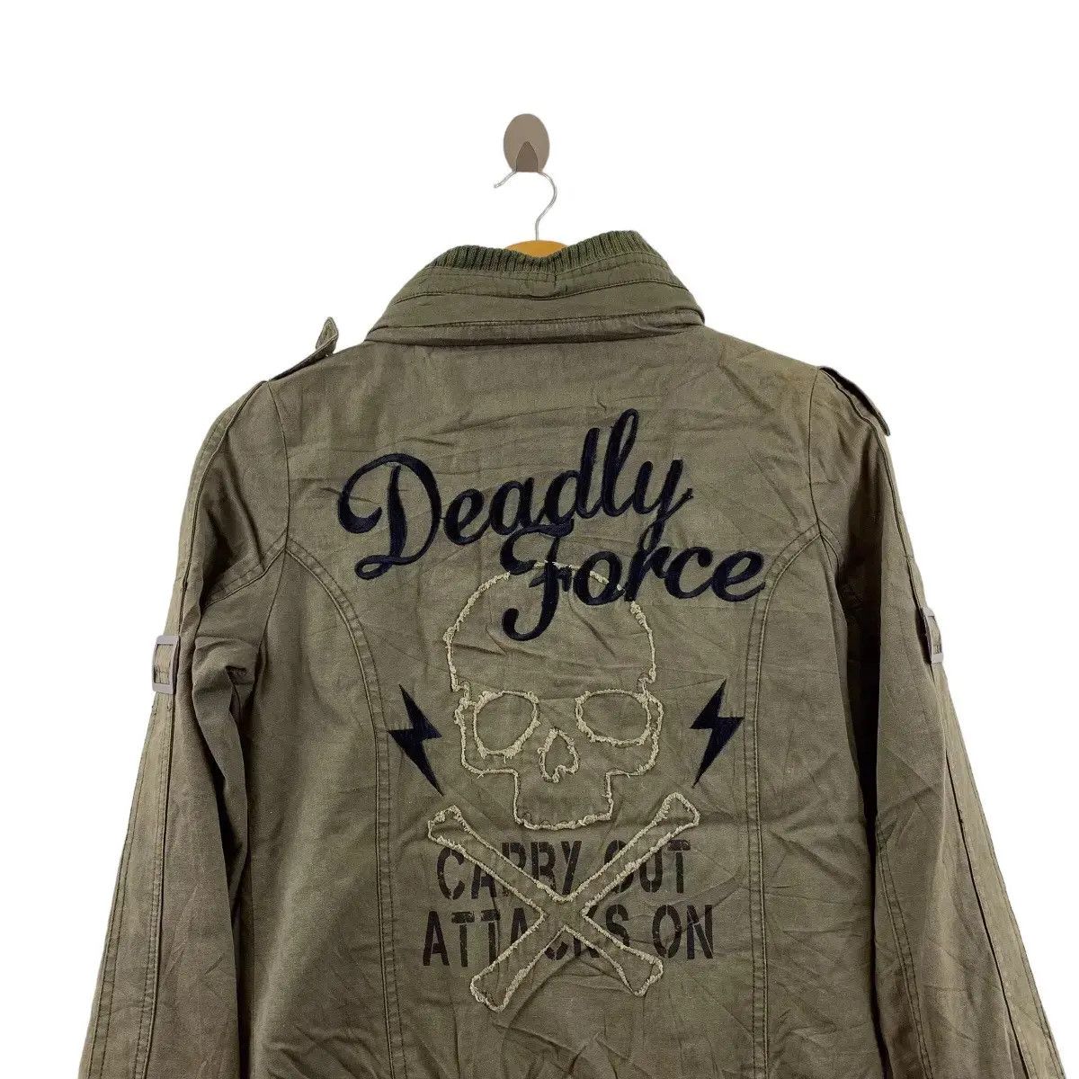 Vintage Vintage GHOST OF HARLEM Deadly Force Skull Bones Jacket Size S / US 4 / IT 40 - 2 Thumbnail