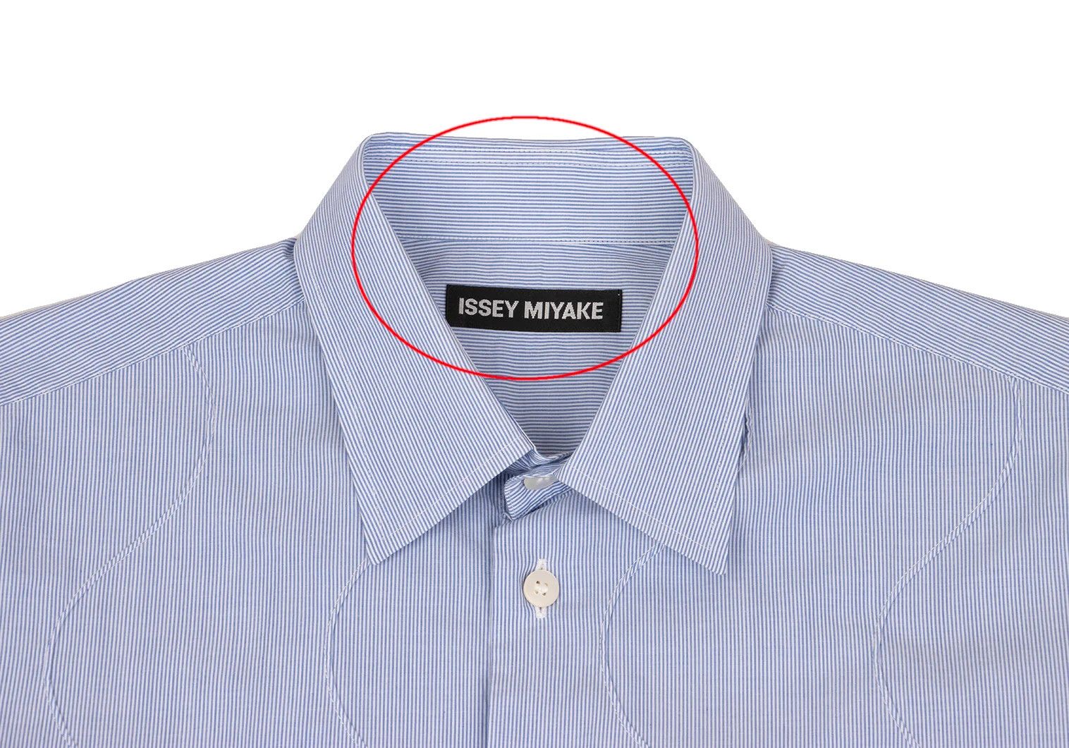 Issey Miyake Front Wave Stripe Long Sleeve Shirt in Blue and White Size US M / EU 48-50 / 2 - 3 Thumbnail