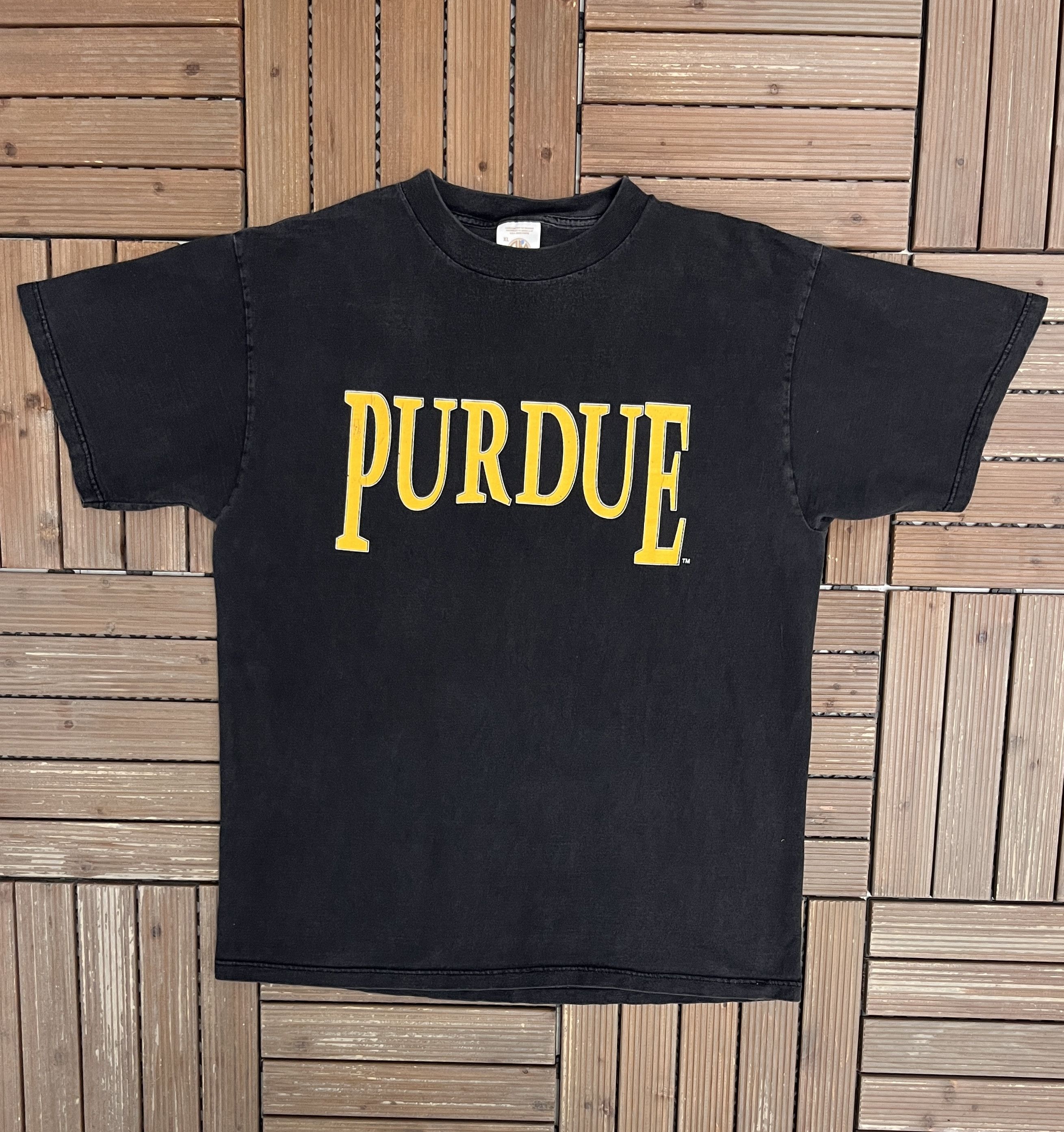 Vintage Purdue Boilermakers Spell Out Vintage Black T-Shirt Tee Size US XL / EU 56 / 4 - 1 Thumbnail