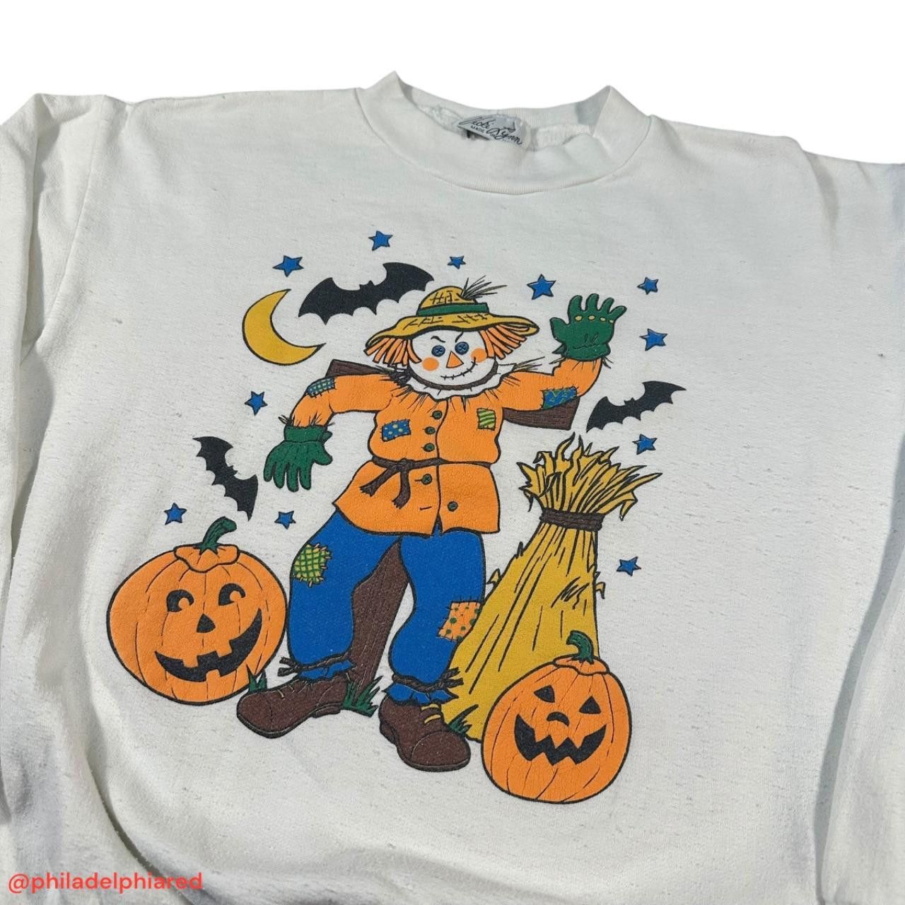 Designer Vintage 1980s Halloween Themed Scarecrow raglan crewneck Size M / US 6-8 / IT 42-44 - 2 Thumbnail