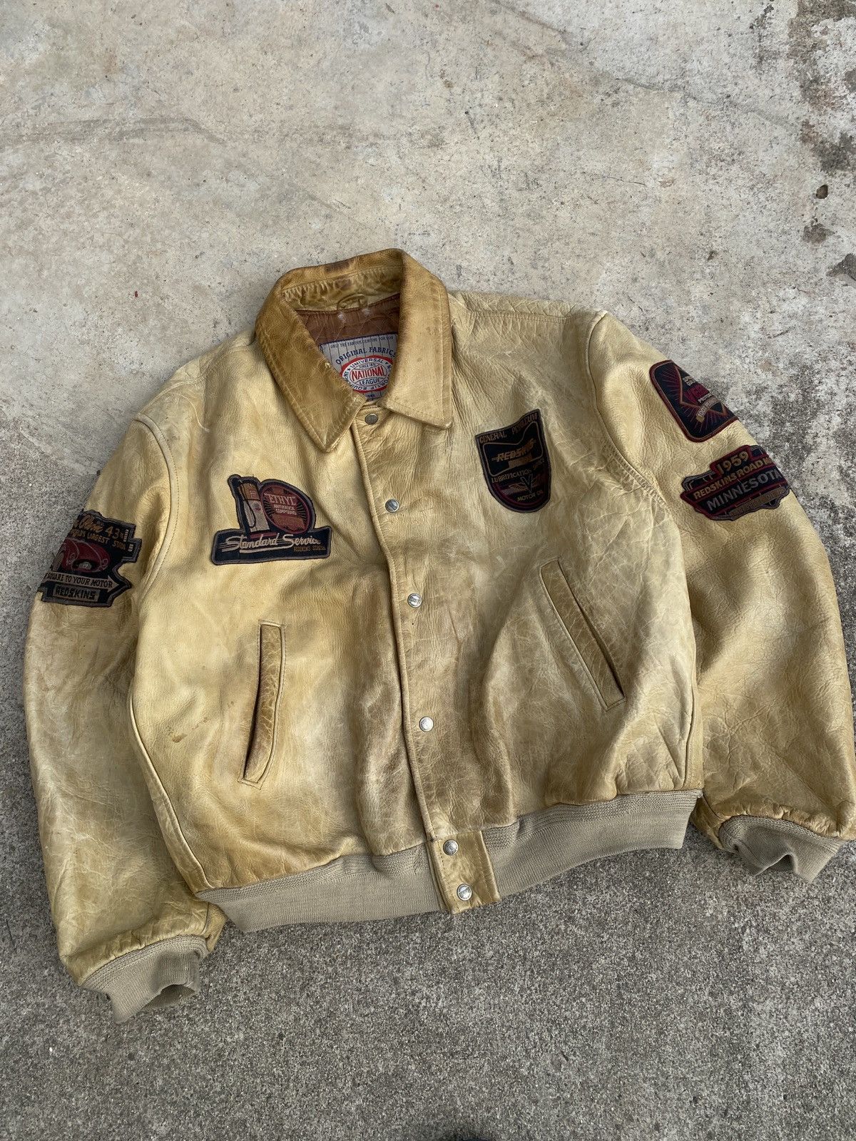 Avirex Vintage Redskins Leather Jacket Size US XXL / EU 58 / 5 - 2 Thumbnail