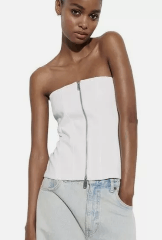 Zara ZIPPER BANDONE TOP Size L / US 10 / IT 46 - 1 Thumbnail