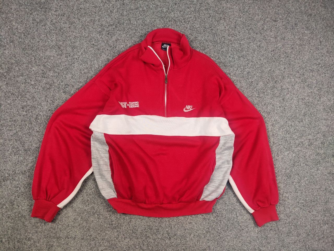 Nike Vintage 80's NIke Oregon USA TST Red Pullover Zip Sweatshirt Size US L / EU 52-54 / 3 - 8 Thumbnail