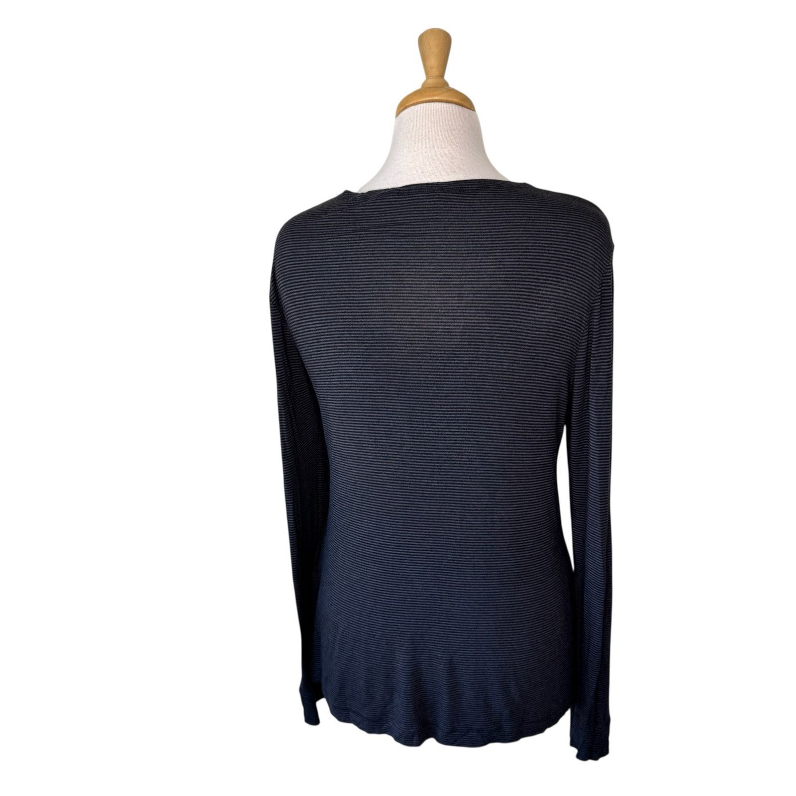 Other OSKA Gray Striped Scoop Neck Long Sleeve Tee Size 0 / Small Size XS / US 0-2 / IT 36-38 - 2 Thumbnail