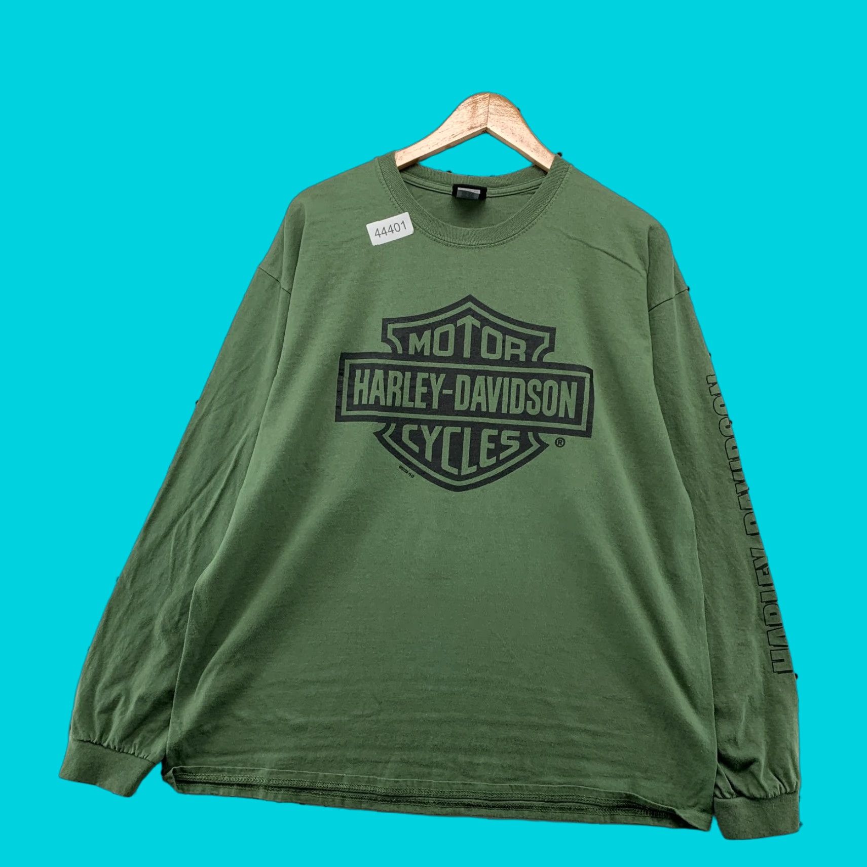 Harley Davidson VINTAGE Harley-Davidson Motorycle Shirt Mens XL Green Long Sleeve Shirt Size US XL / EU 56 / 4 - 1 Thumbnail