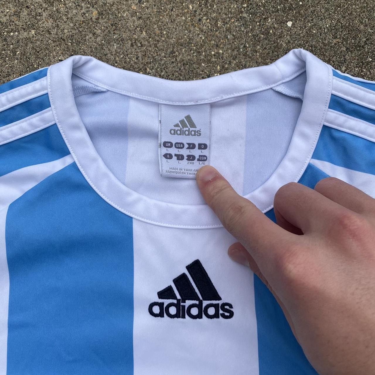 Adidas Vintage Argentina Adidas striped soccer jersey Size US L / EU 52-54 / 3 - 2 Thumbnail