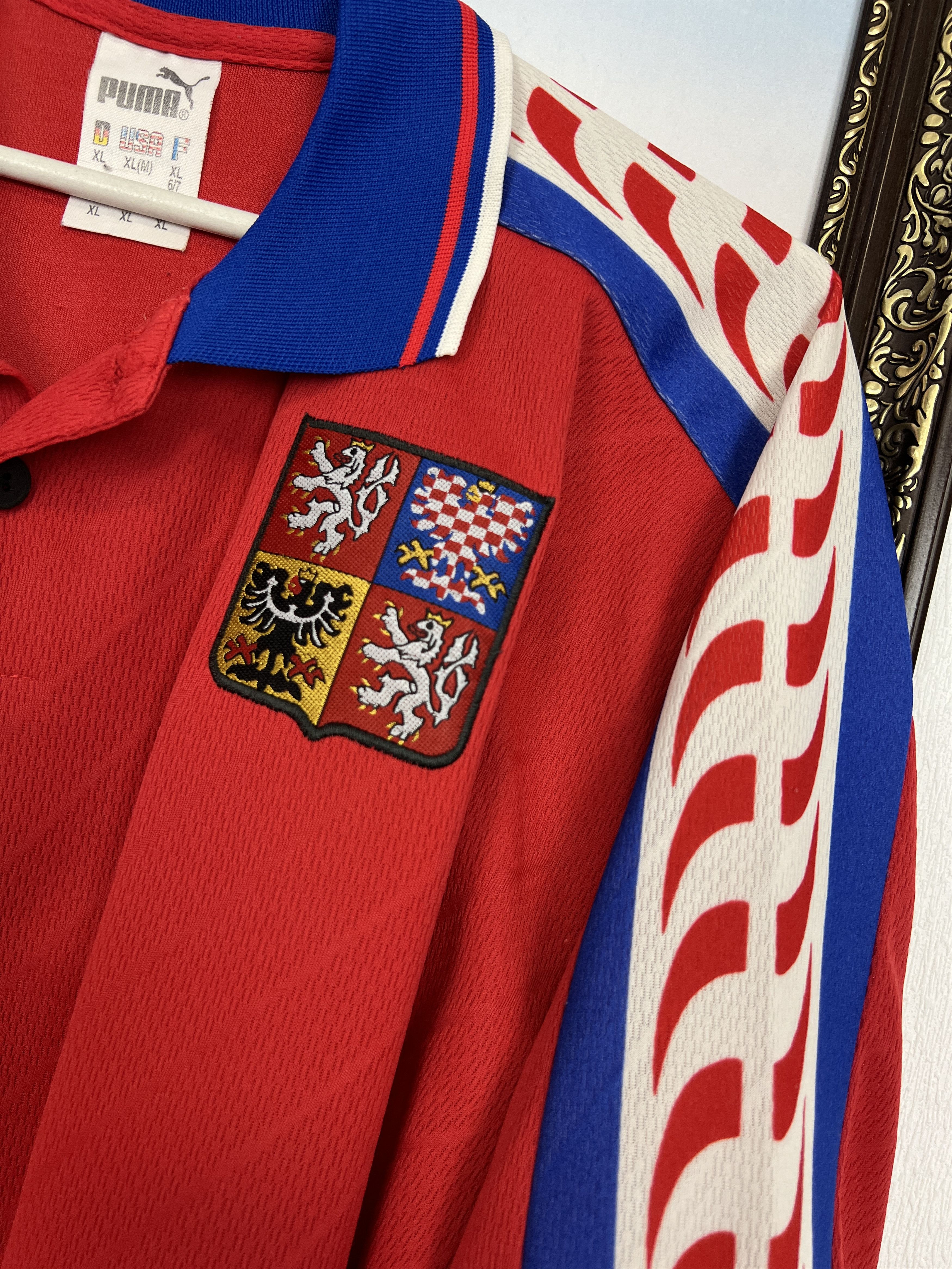 Puma Czech Republic football shirt 1996 Puma Pavel Kuka Tee Size US XL / EU 56 / 4 - 3 Thumbnail