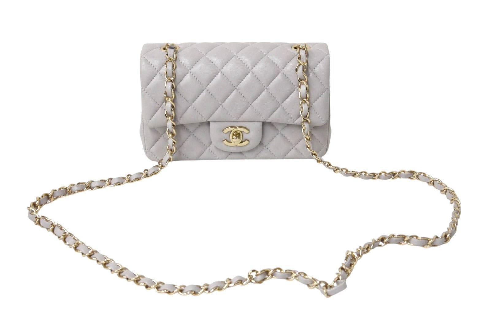Chanel Mini Matelasse Flap Shoulder Bag in Grey, Men's