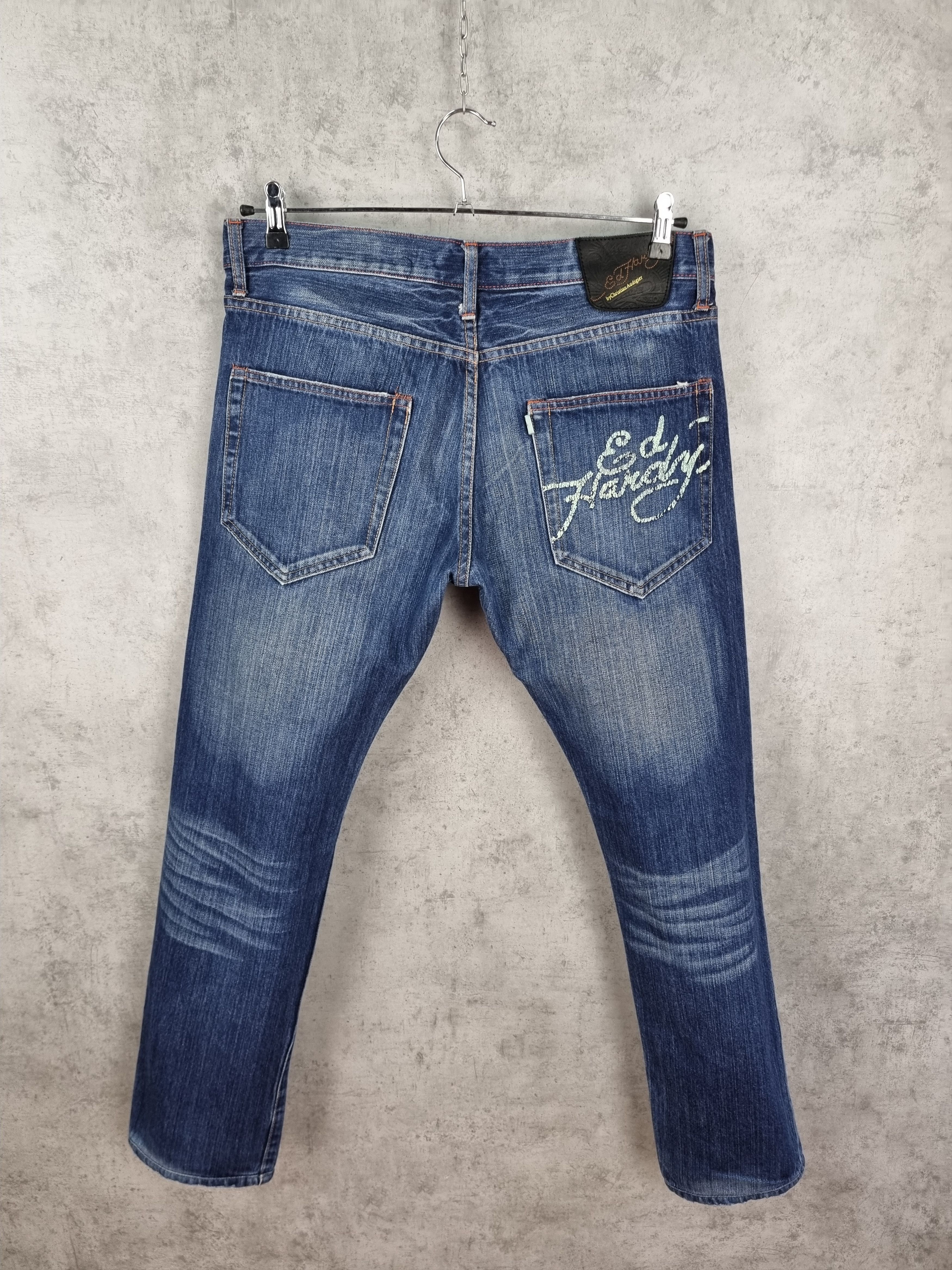 Christian Audigier × Ed Hardy Kills Slowly Love Embroidered Skull Logo by Ed Hardy Jeans Size US 34 / EU 50 - 4 Thumbnail