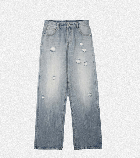 Japanese Brand × Jean Vintage street washed straight high casual ripped jeans Size US 32 / EU 48 - 5 Thumbnail