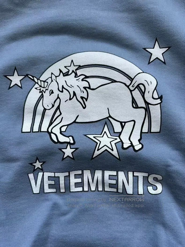 Vetements Vetements Light Blue Unicorn Hoodie Size US XS / EU 42 / 0 - 4 Thumbnail