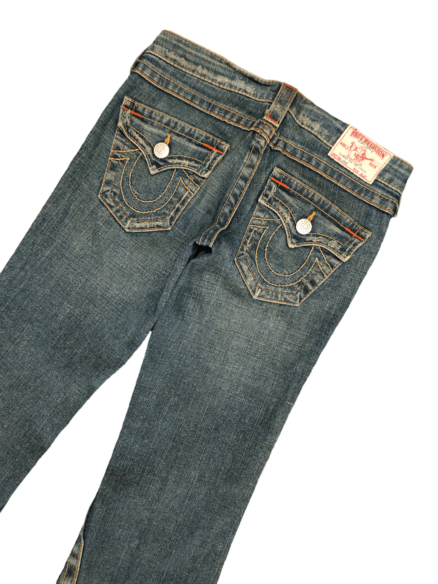 True Religion Flare Jeans True Religon Distress Faded Low Rise Boot Cut Size US 26 / EU 42 - 4 Thumbnail