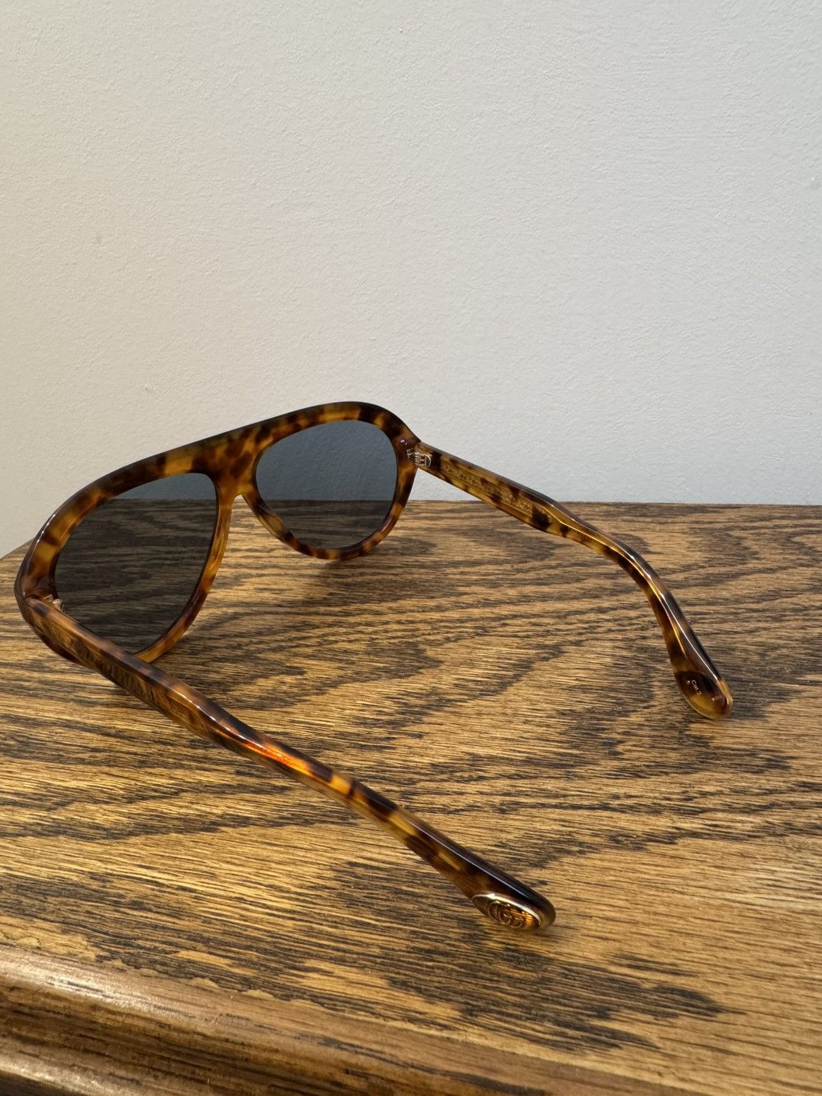 Gucci Gucci Aviator Oversized Brown Acetate Sunglasses GG Motif Size ONE SIZE - 3 Thumbnail