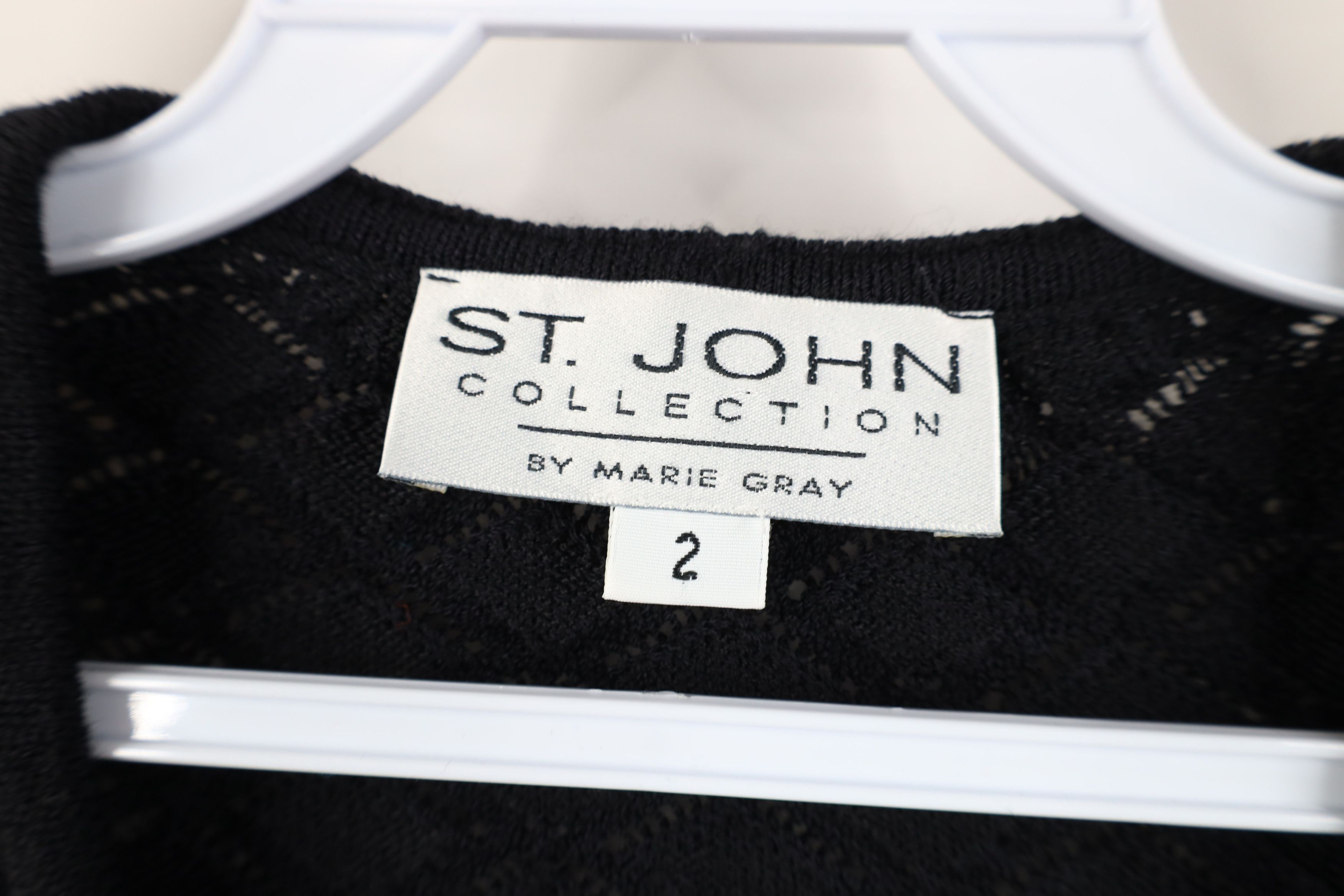 St. John Vintage St John Wool Blend Crochet 3/4 Sleeve Sweater USA Size XS / US 0-2 / IT 36-38 - 7 Thumbnail