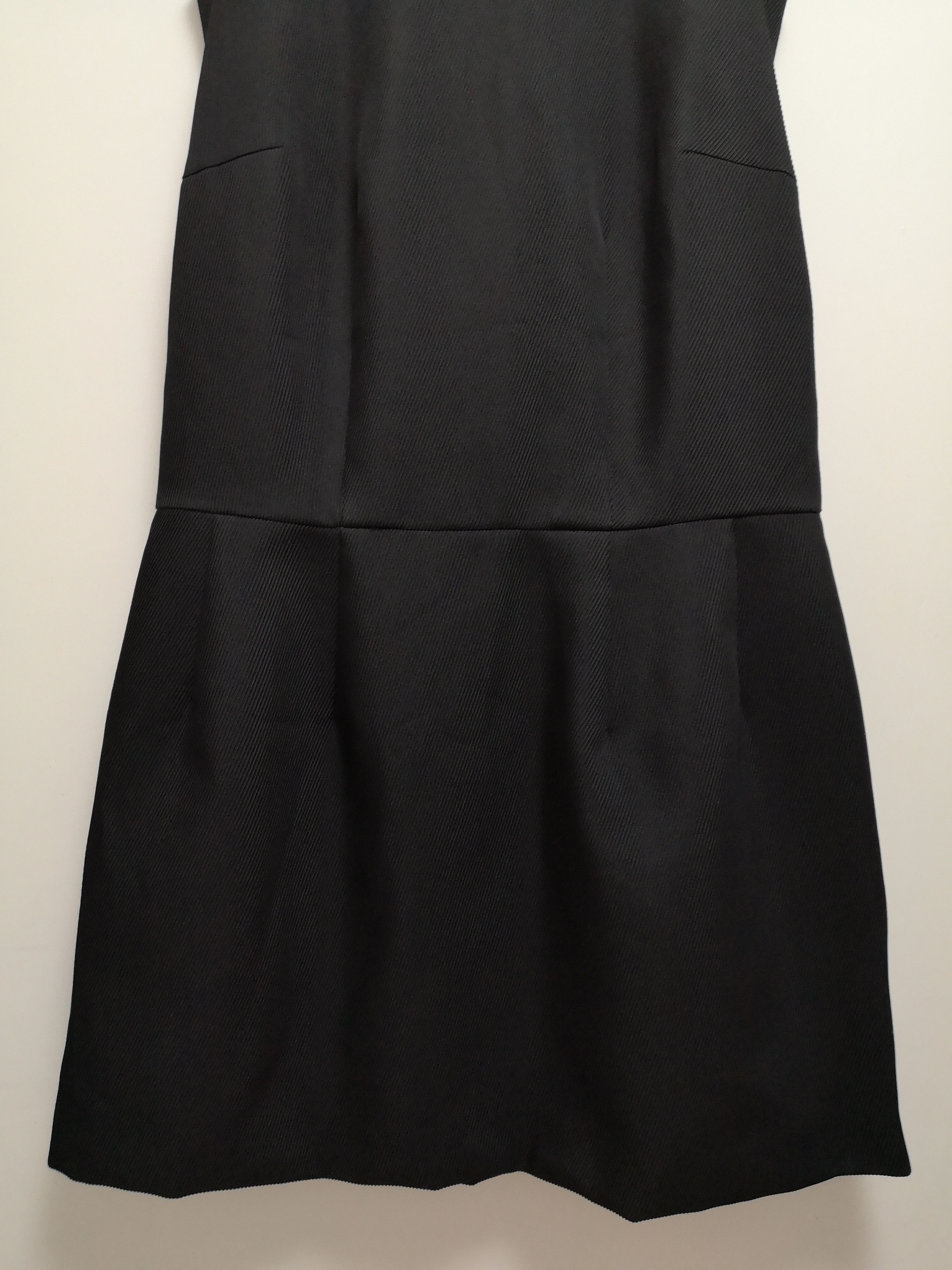 Comme des Garcons Ottoman Stripe Textured Polyester Drop Waist Midi Dress Size M / US 6-8 / IT 42-44 - 9 Thumbnail