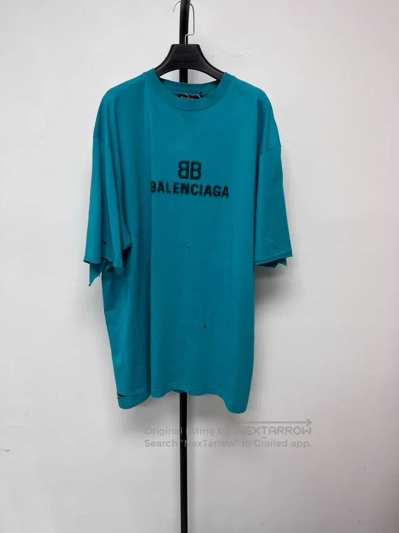 Balenciaga Balenciaga Mosaic Blurred Logo BB Letter Loose Ripped Dist Size US S / EU 44-46 / 1 - 1 Thumbnail