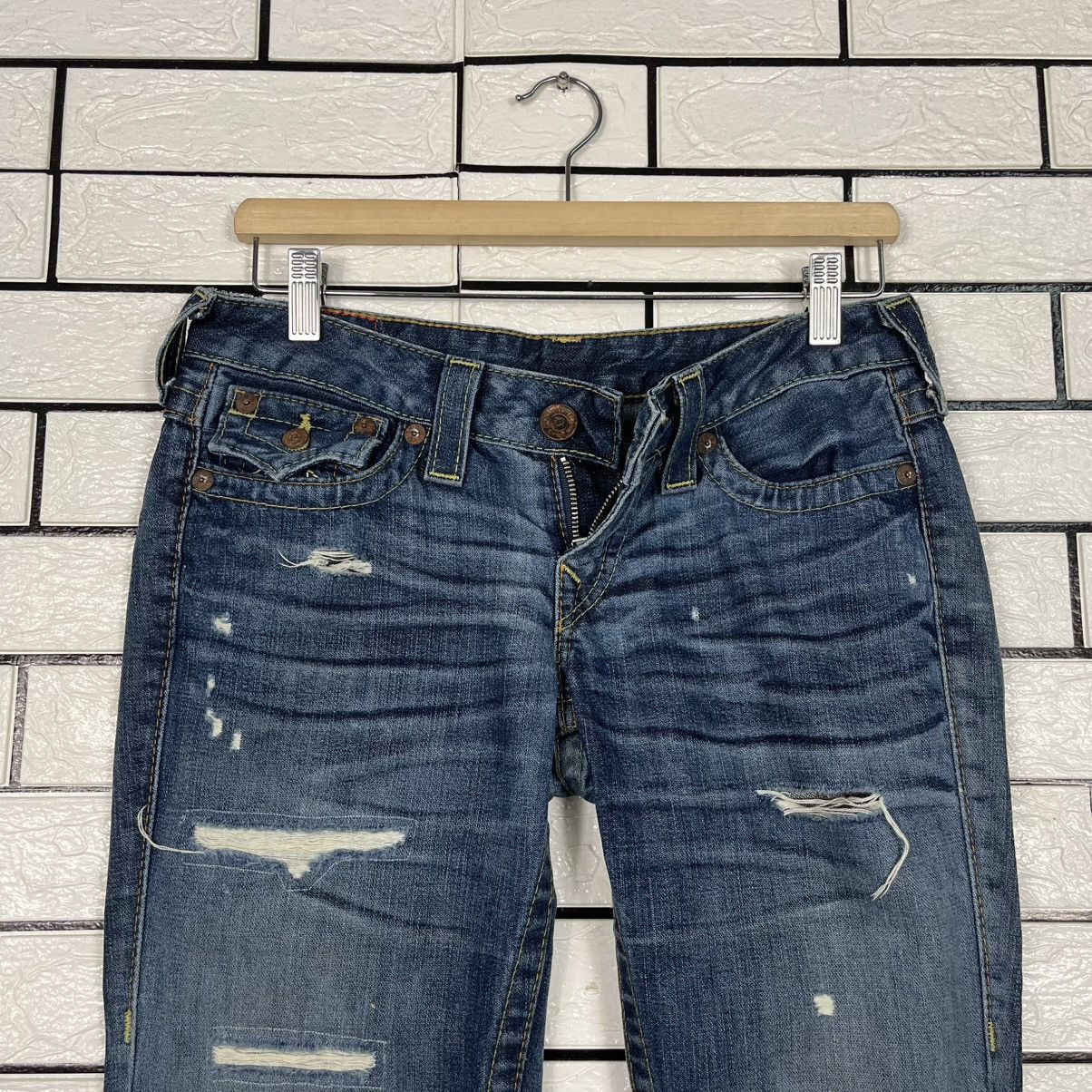 Japanese Brand Vintage True Religion Brand Jeans Patchwork Denim Size 28" / US 6 / IT 42 - 15 Thumbnail