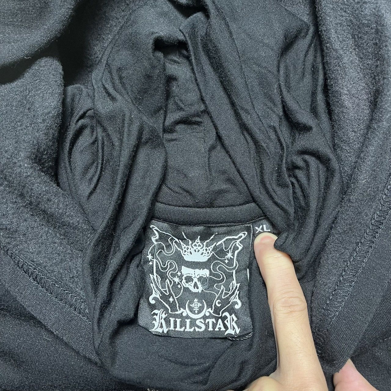 Le Grande Bleu (L.G.B.) Killstar Black Zip Detail Hoodie Gothic Size US XL / EU 56 / 4 - 2 Thumbnail