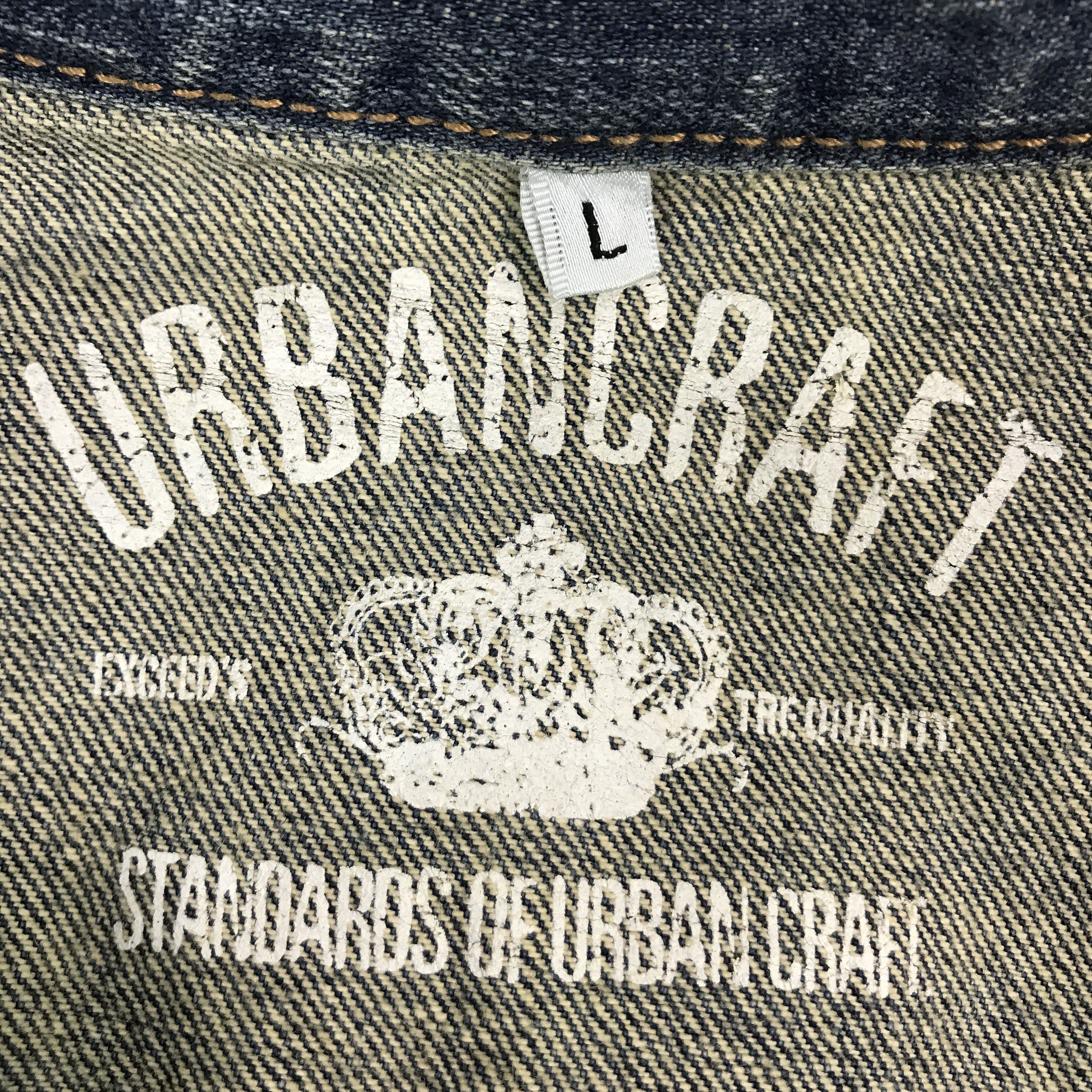 Japanese Brand urbancraft Japan Distressed Leather Denim jacket Size US L / EU 52-54 / 3 - 11 Thumbnail