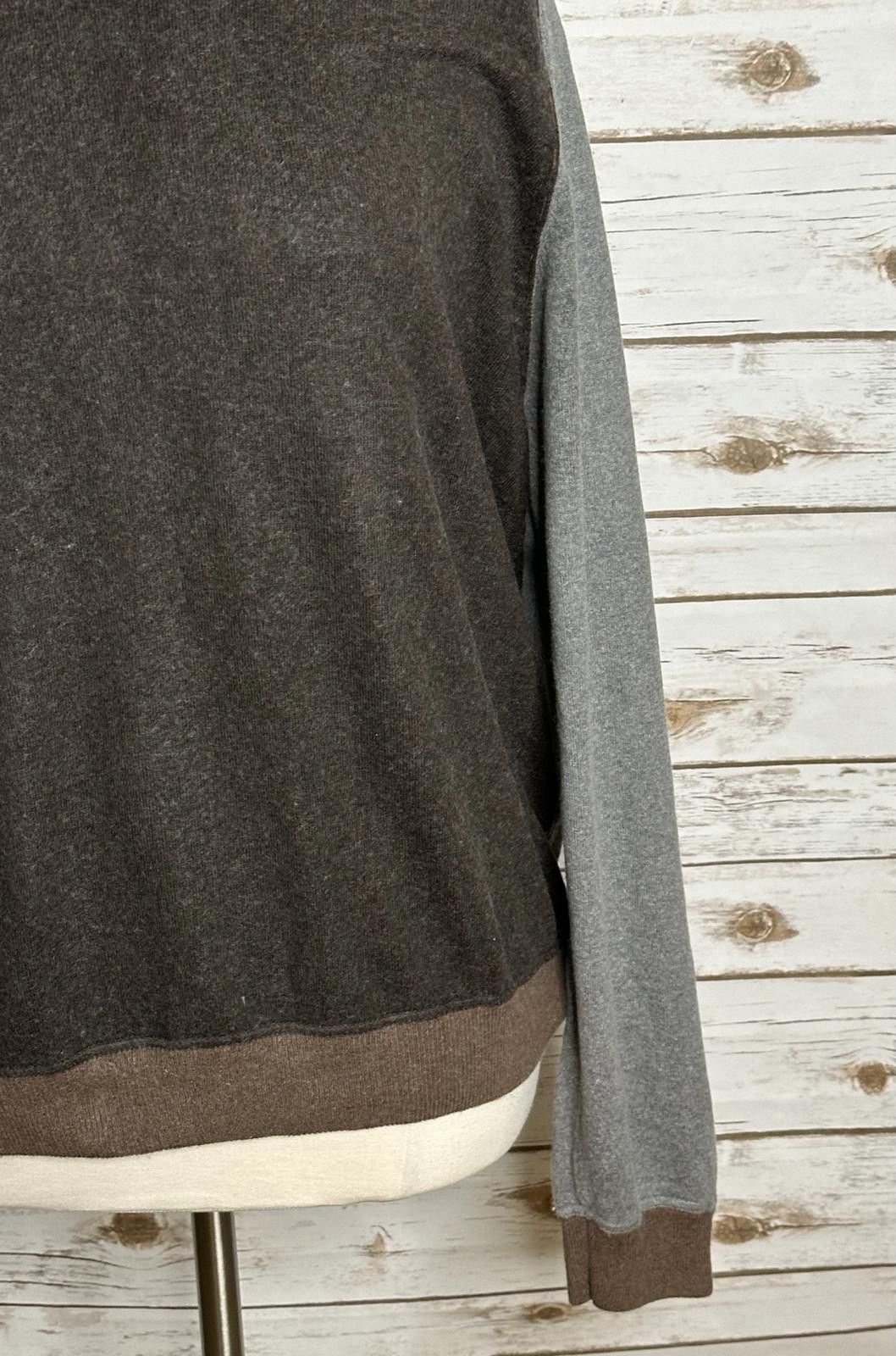 Gap Vintage GAP brown/gray cotton/cashmere V-neck sweater Size US XXL / EU 58 / 5 - 5 Thumbnail